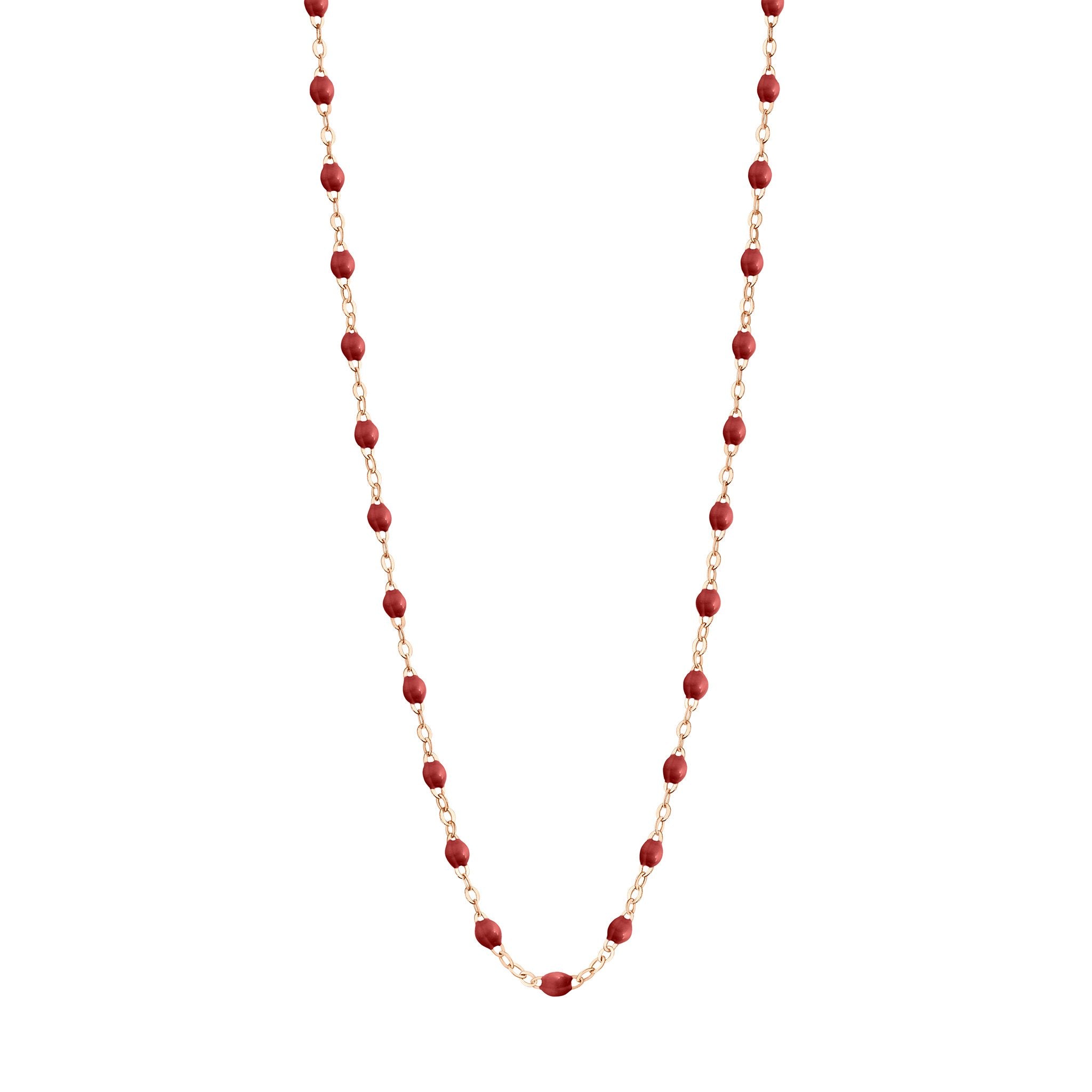 Collier bordeaux Classique Gigi, or rose, 42 cm