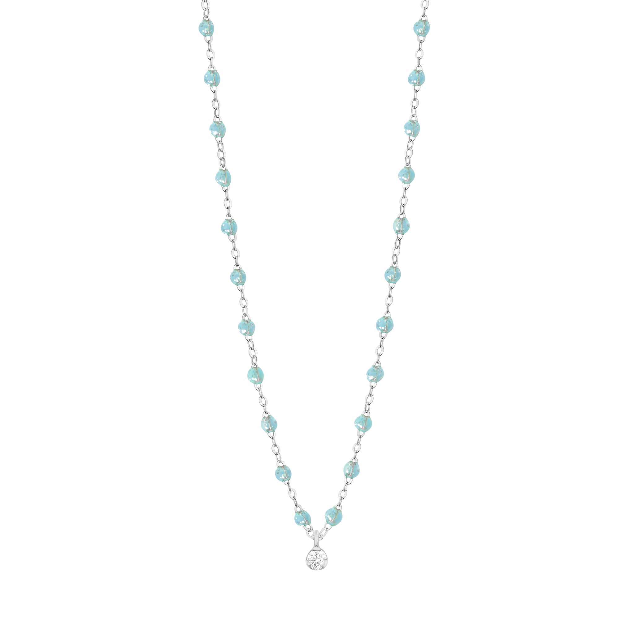 Collier aqua Gigi Suprême, or blanc, 1 diamant, 42 cm gigi suprême Référence :  b1gs001g6242di -1