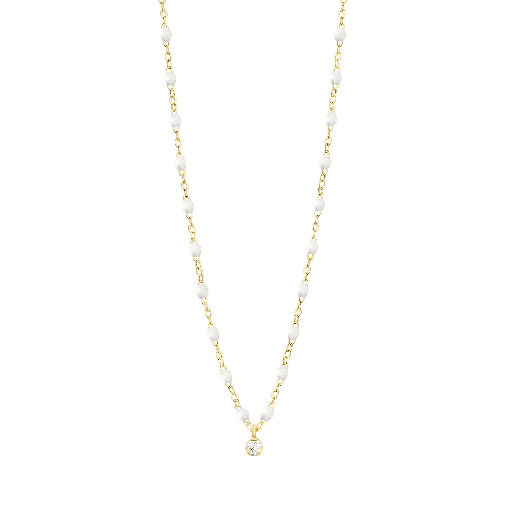 Collier blanc Gigi Suprême, or jaune, 1 diamant, 42 cm gigi suprême Référence :  b1gs001j0142di -1