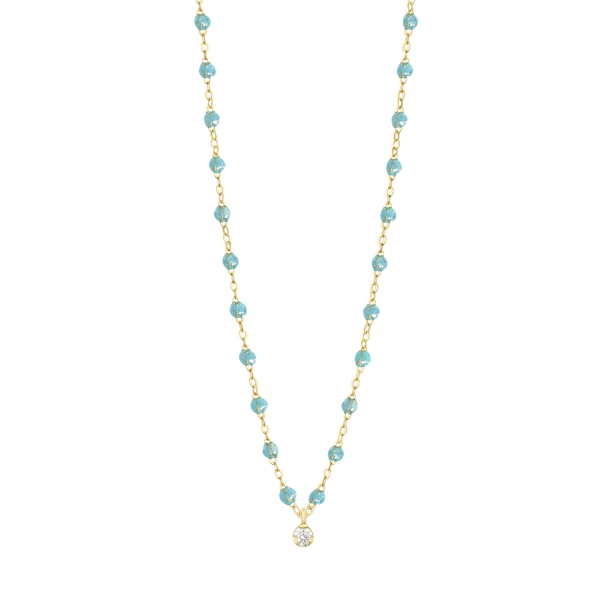 Collier aqua Gigi Suprême, or jaune, 1 diamant, 42 cm gigi suprême Référence :  b1gs001j6242di -1