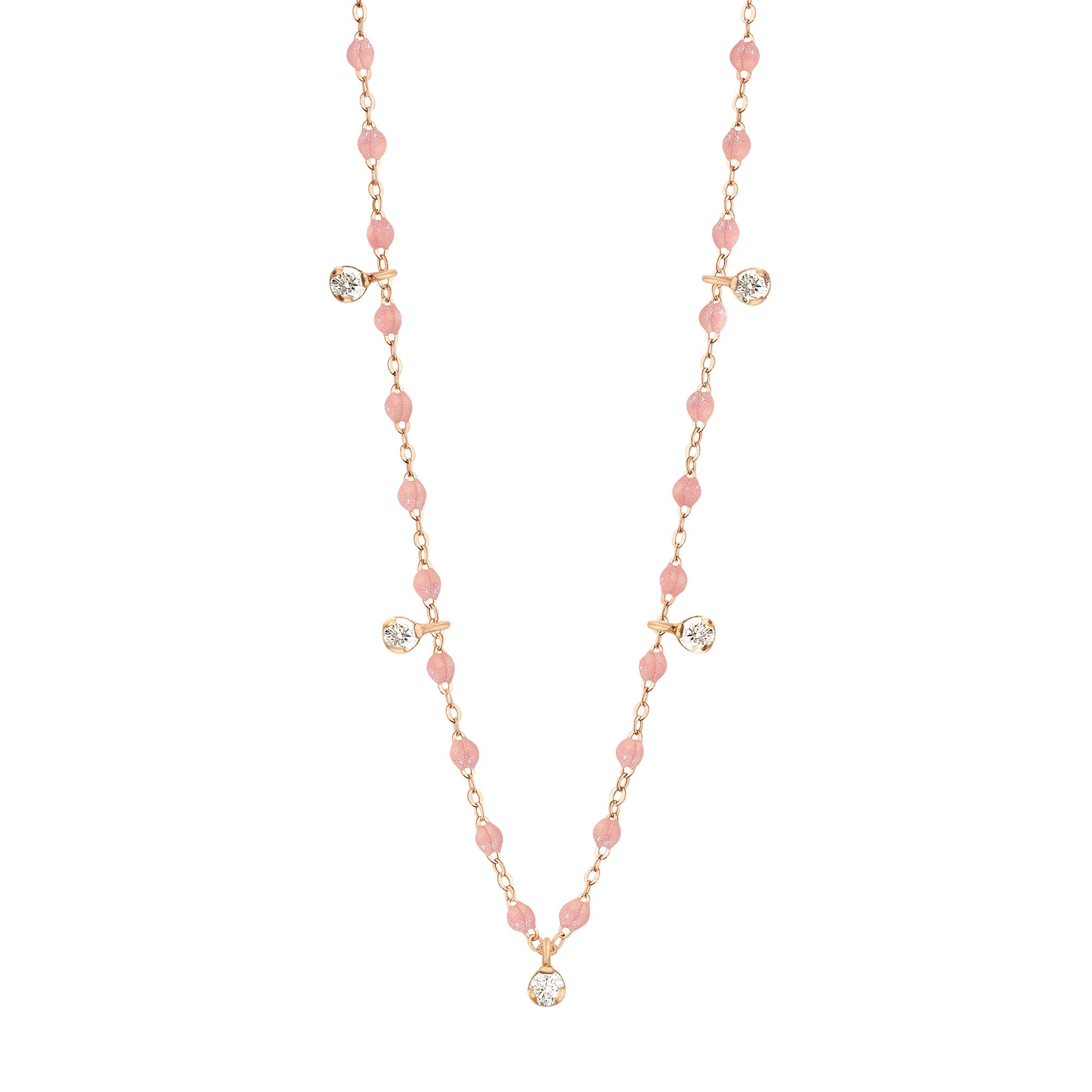 Collier blush Gigi Suprême, or rose, 5 diamants, 45 cm gigi suprême Référence :  b1gs005r6345di -1