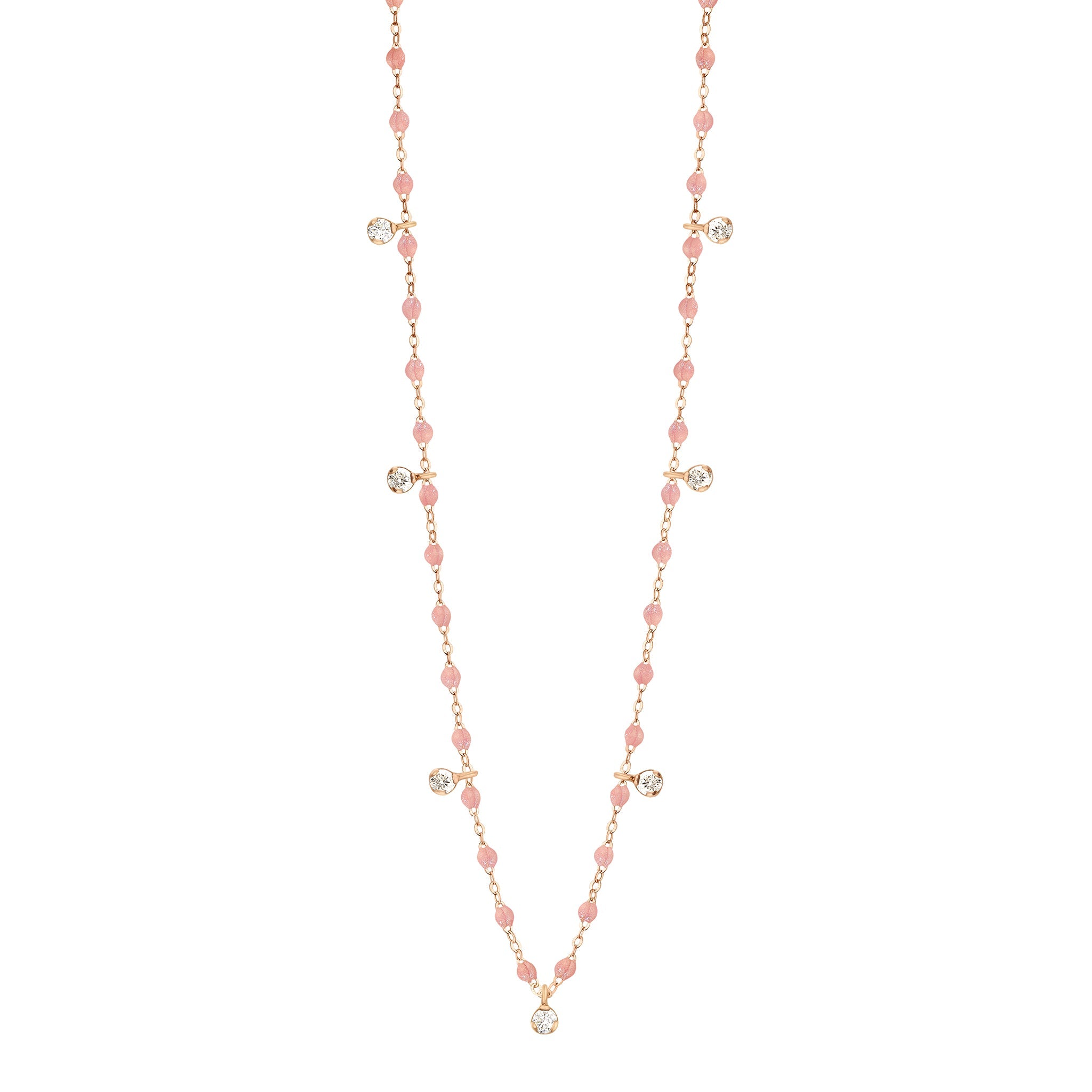 Collier blush Gigi Suprême, or rose, 7 diamants, 50 cm gigi suprême Référence :  b1gs007r6350di -1