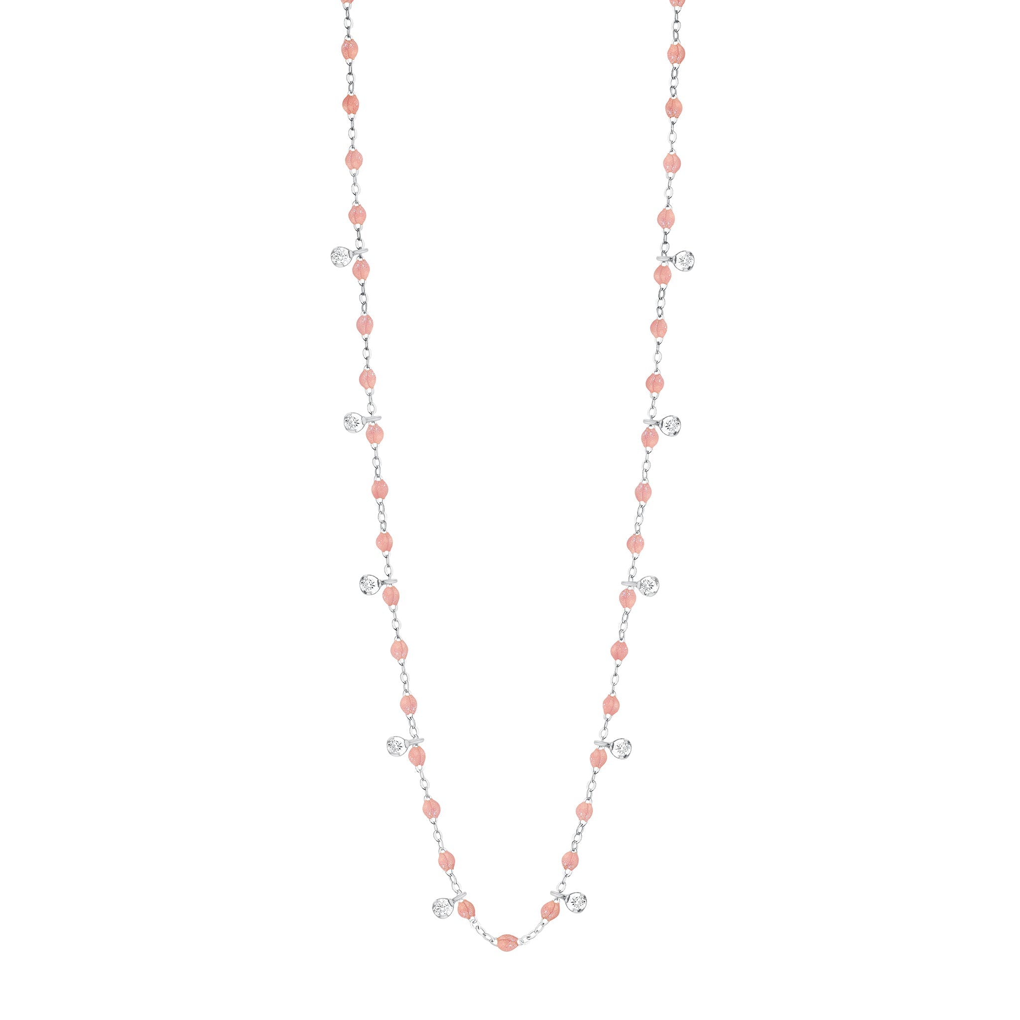 Collier blush Gigi Suprême, or blanc, 10 diamants, 60 cm gigi suprême Référence :  b1gs010g6360di -1