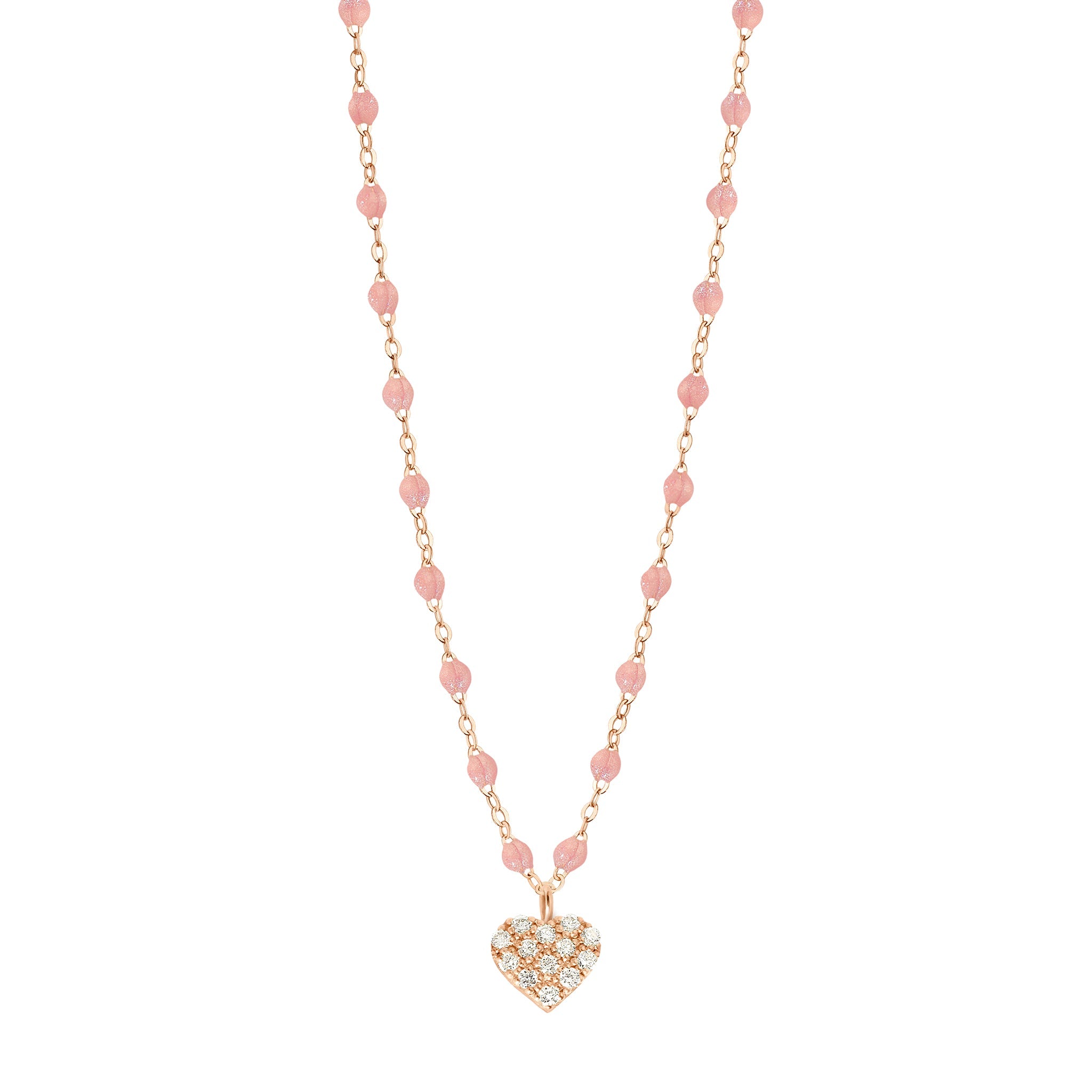 Collier blush In Love, diamants, or rose, 42 cm