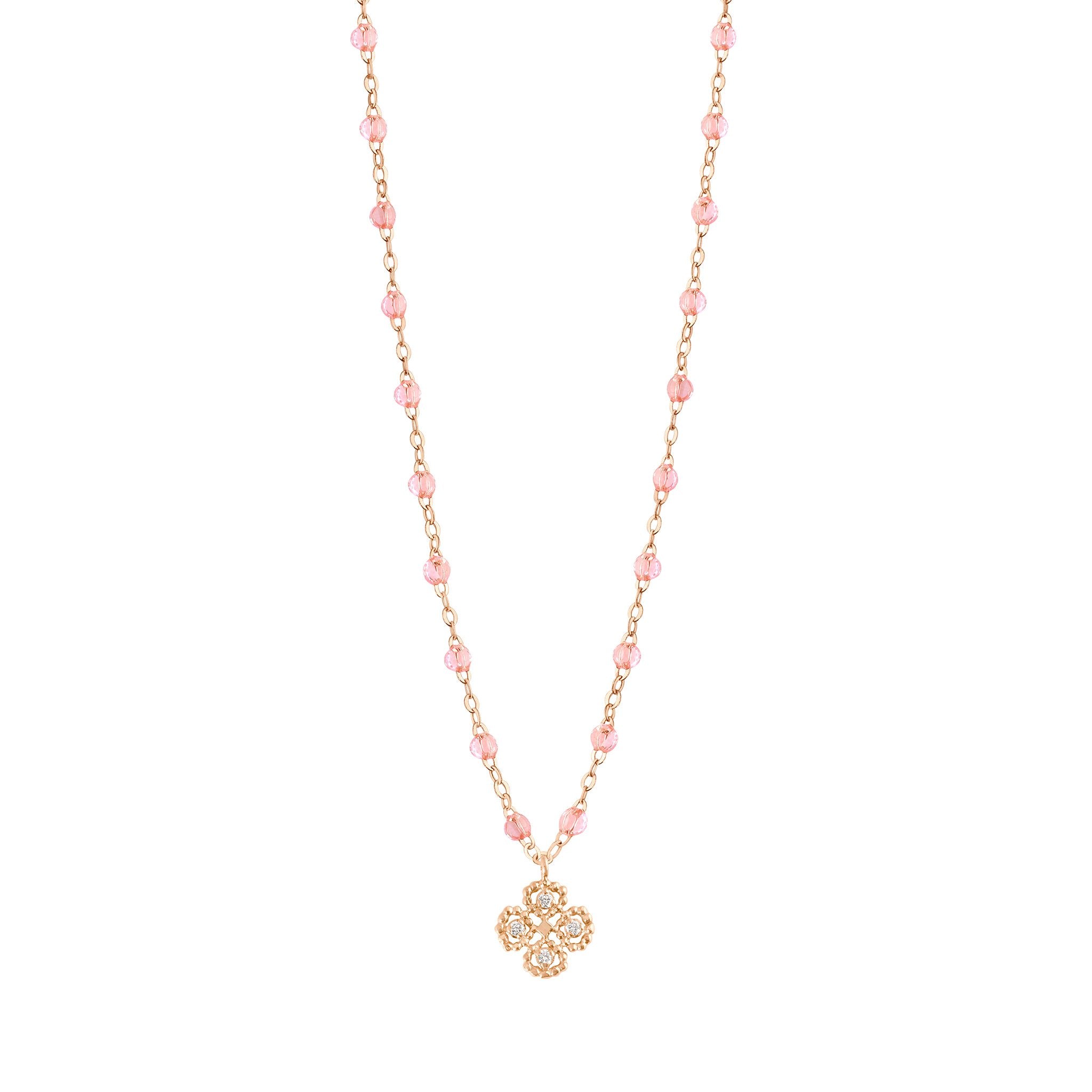 Collier rosée Lucky Trèfle, diamants, or rose, 42 cm lucky Référence :  b1lk007r5342di -1