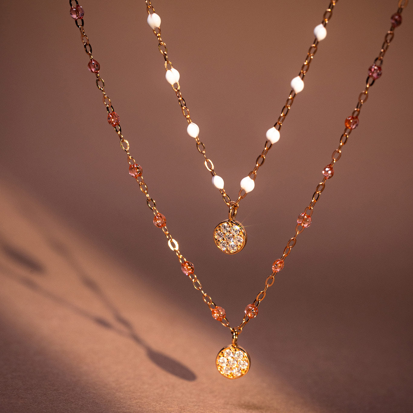 Collier rosée Puce diamants, or rose, 42 cm pirate Référence :  b1pu002r5342di -2