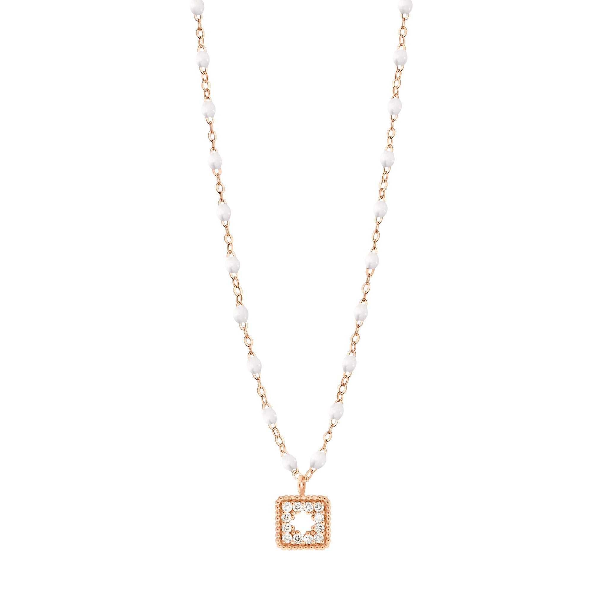 Collier blanc Trésor, diamants, or rose, 42 cm pirate Référence :  b1tr001r0142di -1