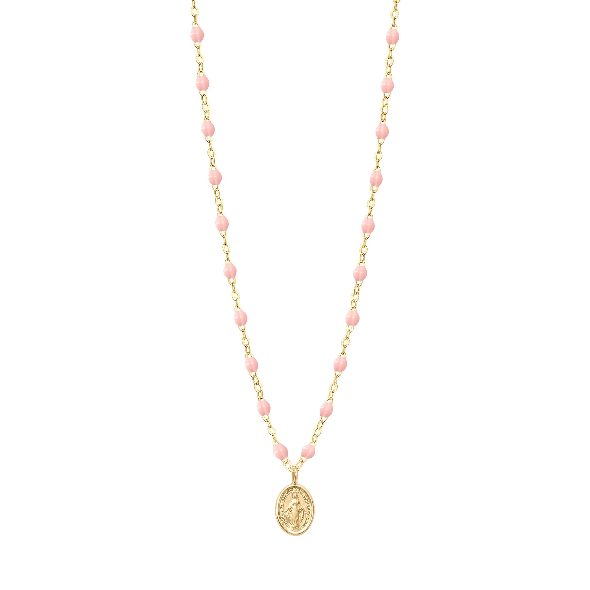 Collier rose bébé Madone, or jaune, 42 cm madone Référence :  b1vi001j2842xx -1