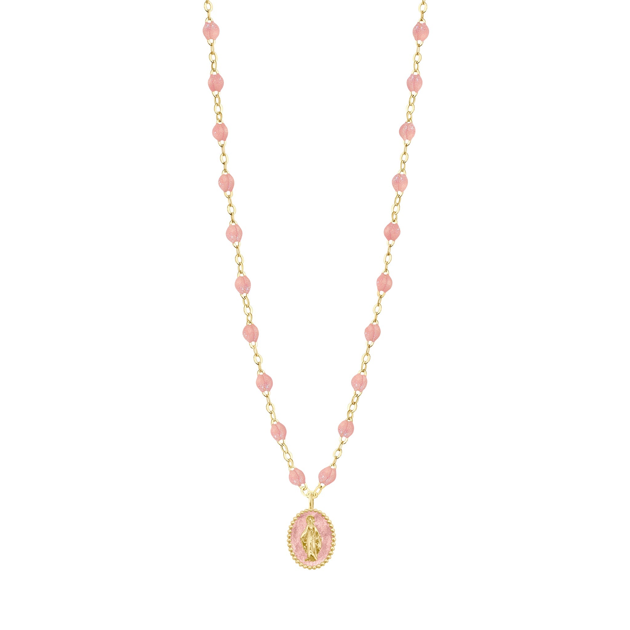 Collier Madone résine blush, or jaune, 42 cm madone Référence :  b1vi008j6342xx -1