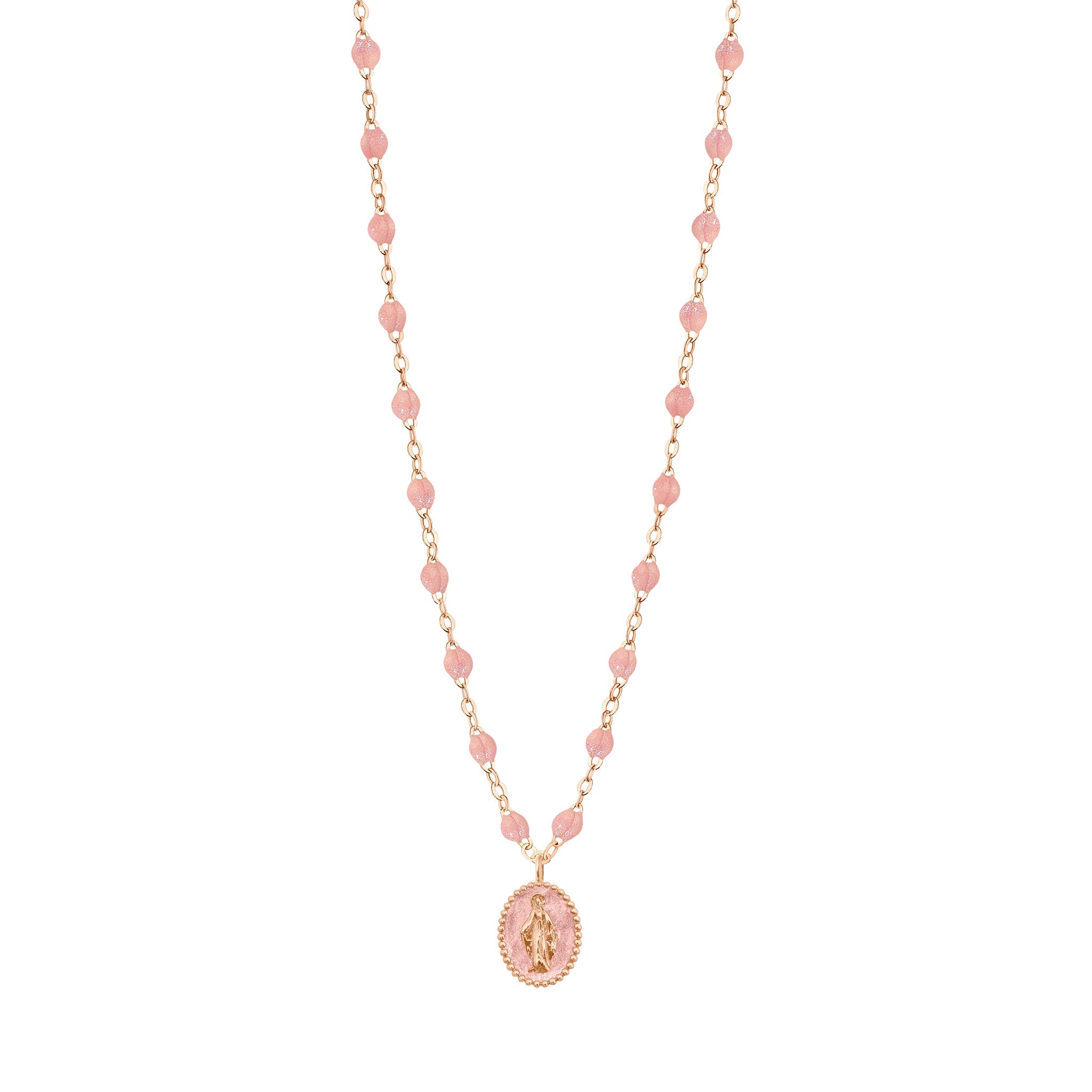 Collier Madone résine blush, or rose, 42 cm madone Référence :  b1vi008r6342xx -1