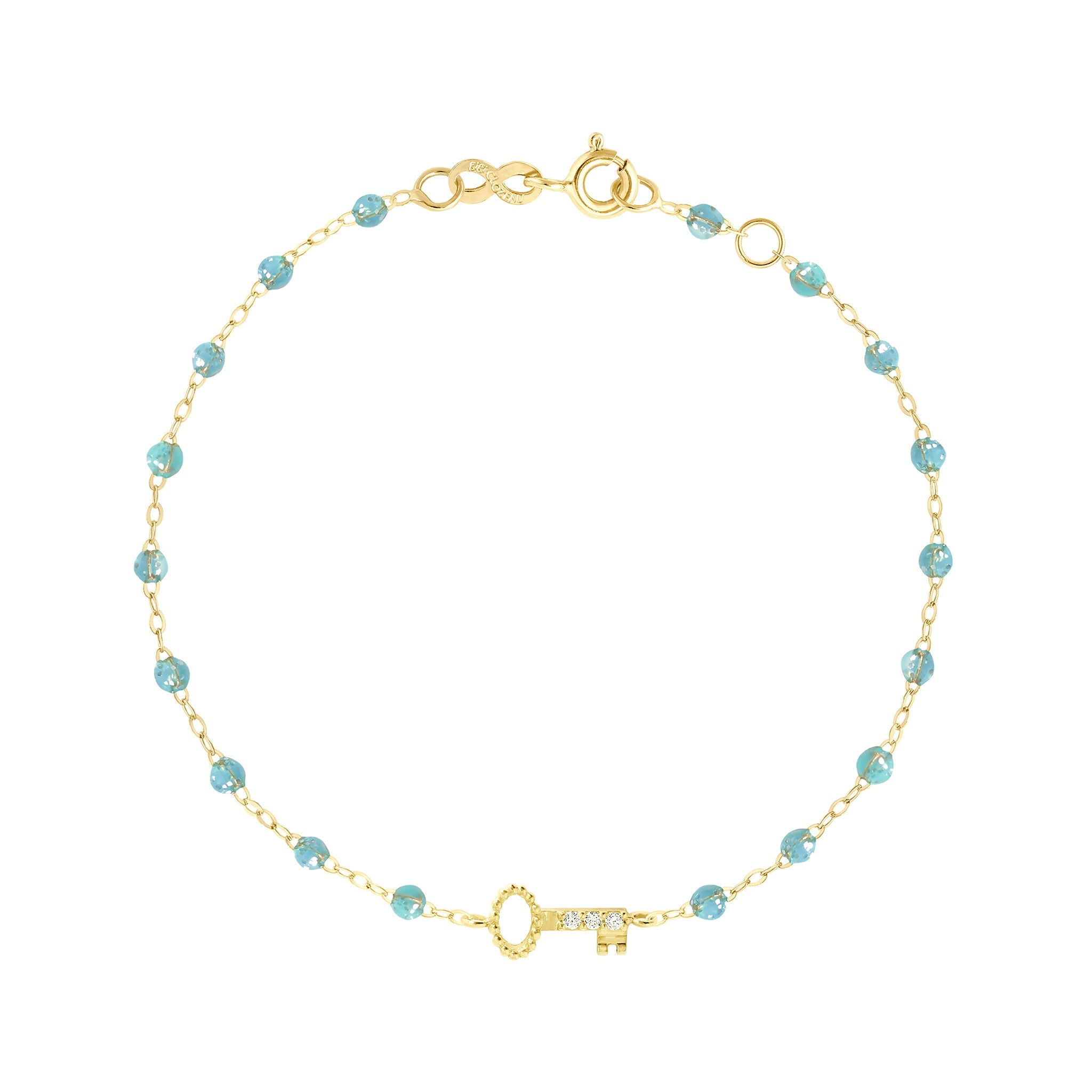 Bracelet aqua Clé diamants, or jaune, 17 cm pirate Référence :  b3cl002j6217di -1