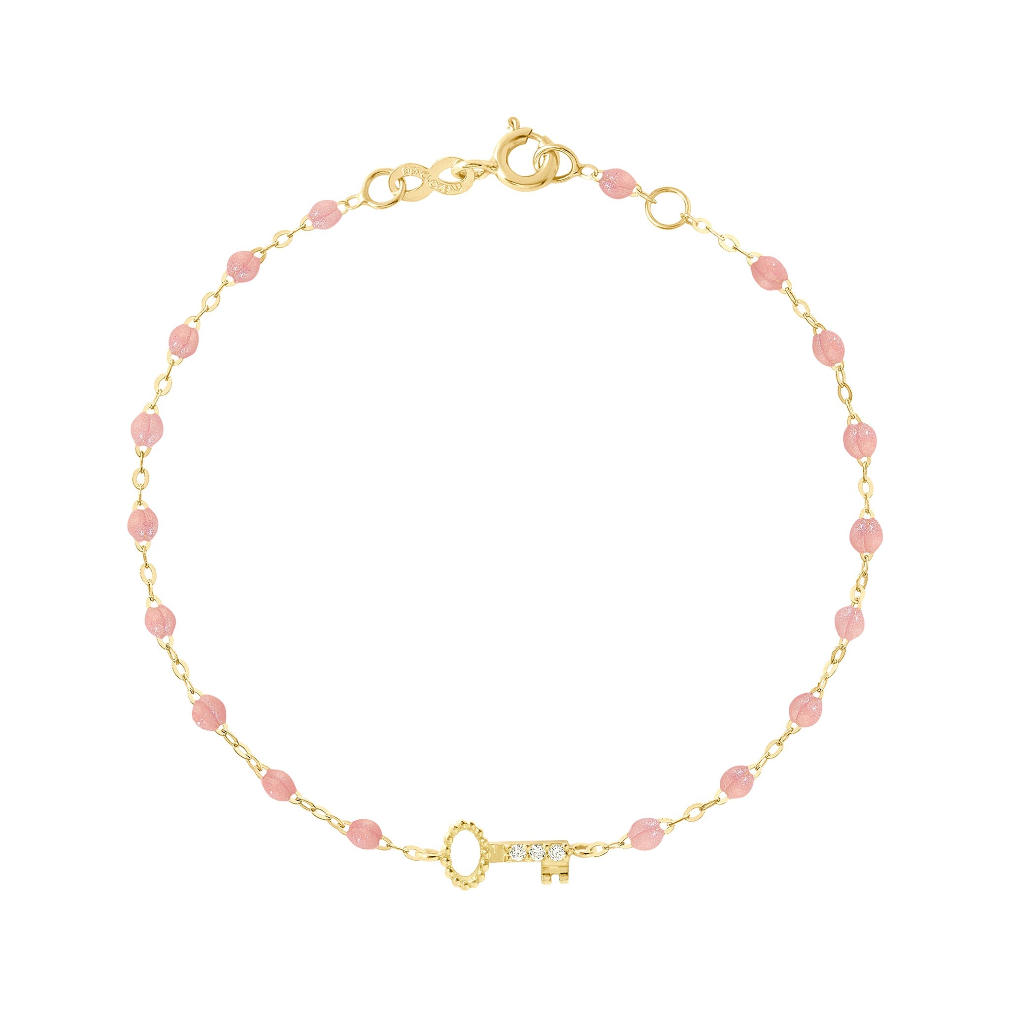 Bracelet blush Clé diamants, or jaune, 17 cm pirate Référence :  b3cl002j6317di -1