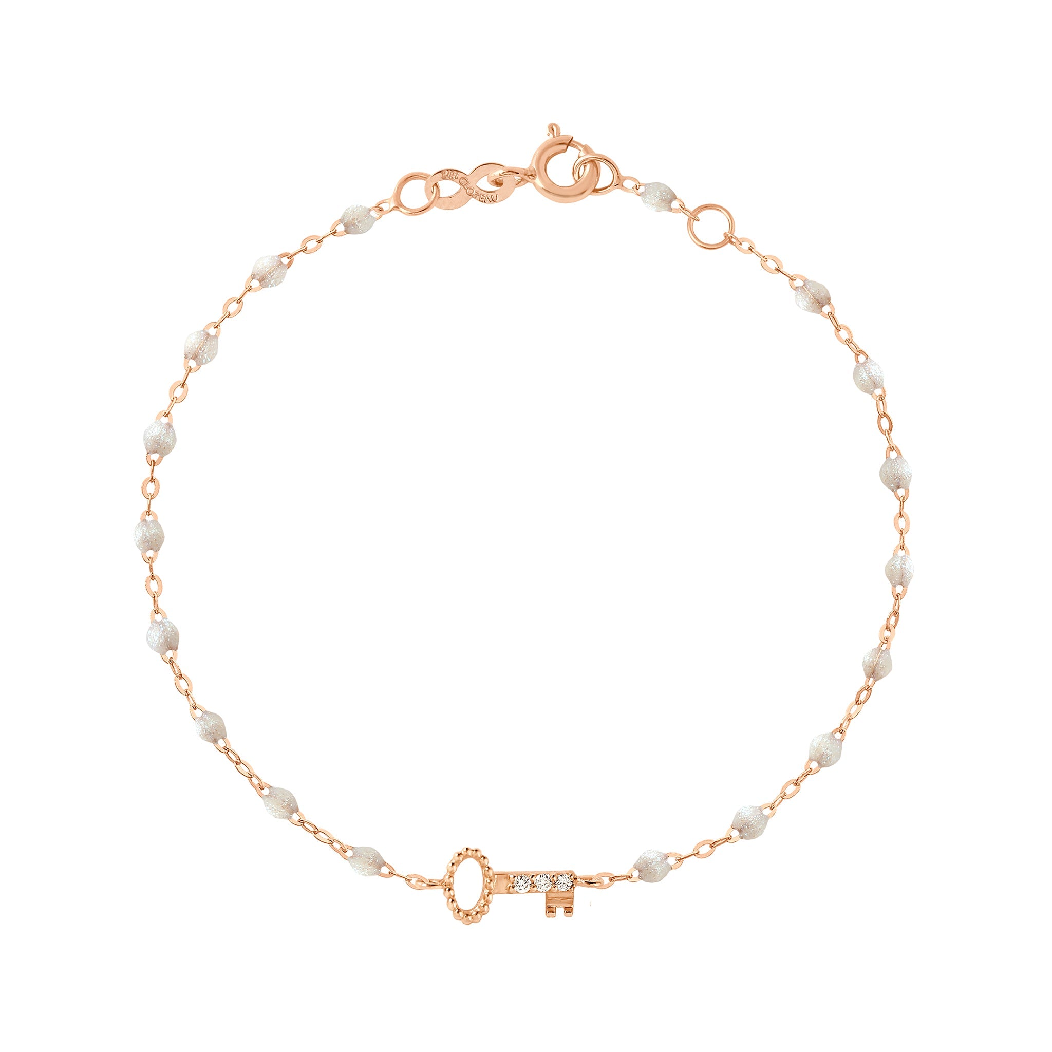 Bracelet opale Clé diamants, or rose, 17 cm pirate Référence :  b3cl002r6117di -1