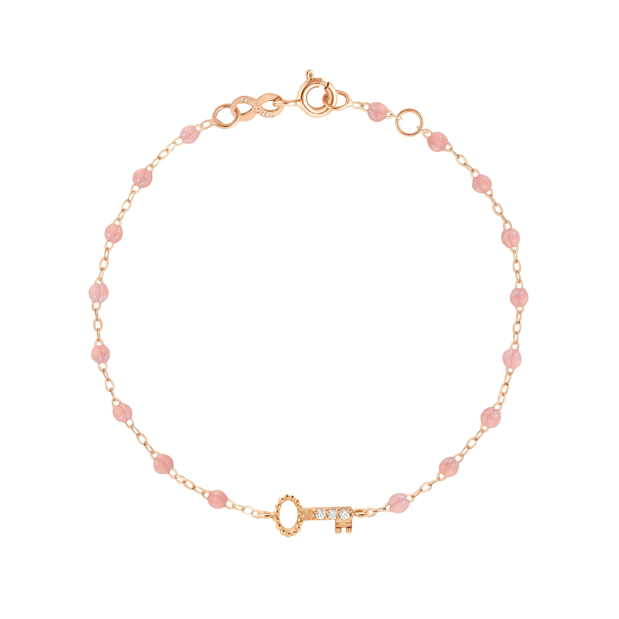 Bracelet blush Clé diamants, or rose, 17 cm pirate Référence :  b3cl002r6317di -1