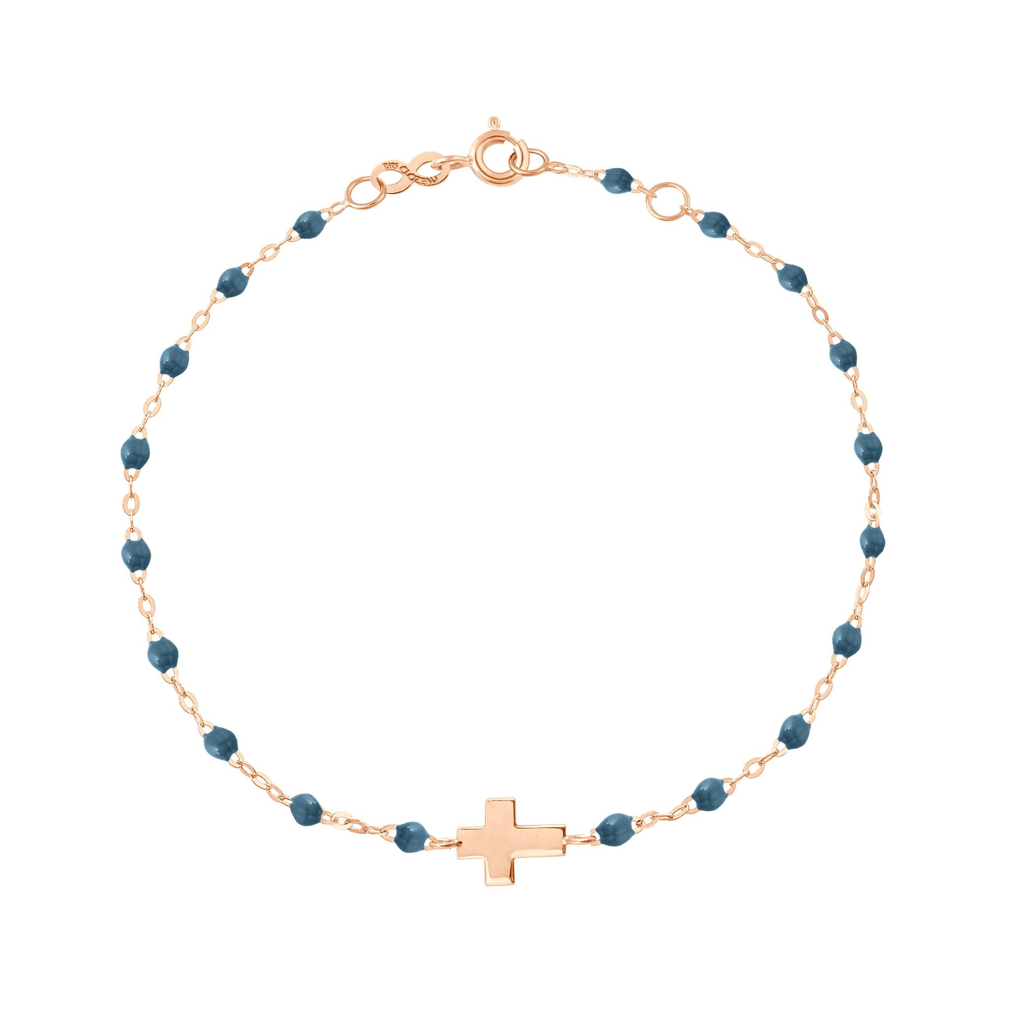 Bracelet céleste Croix, or rose, 17cm madone Référence :  b3co001r0217xx -1