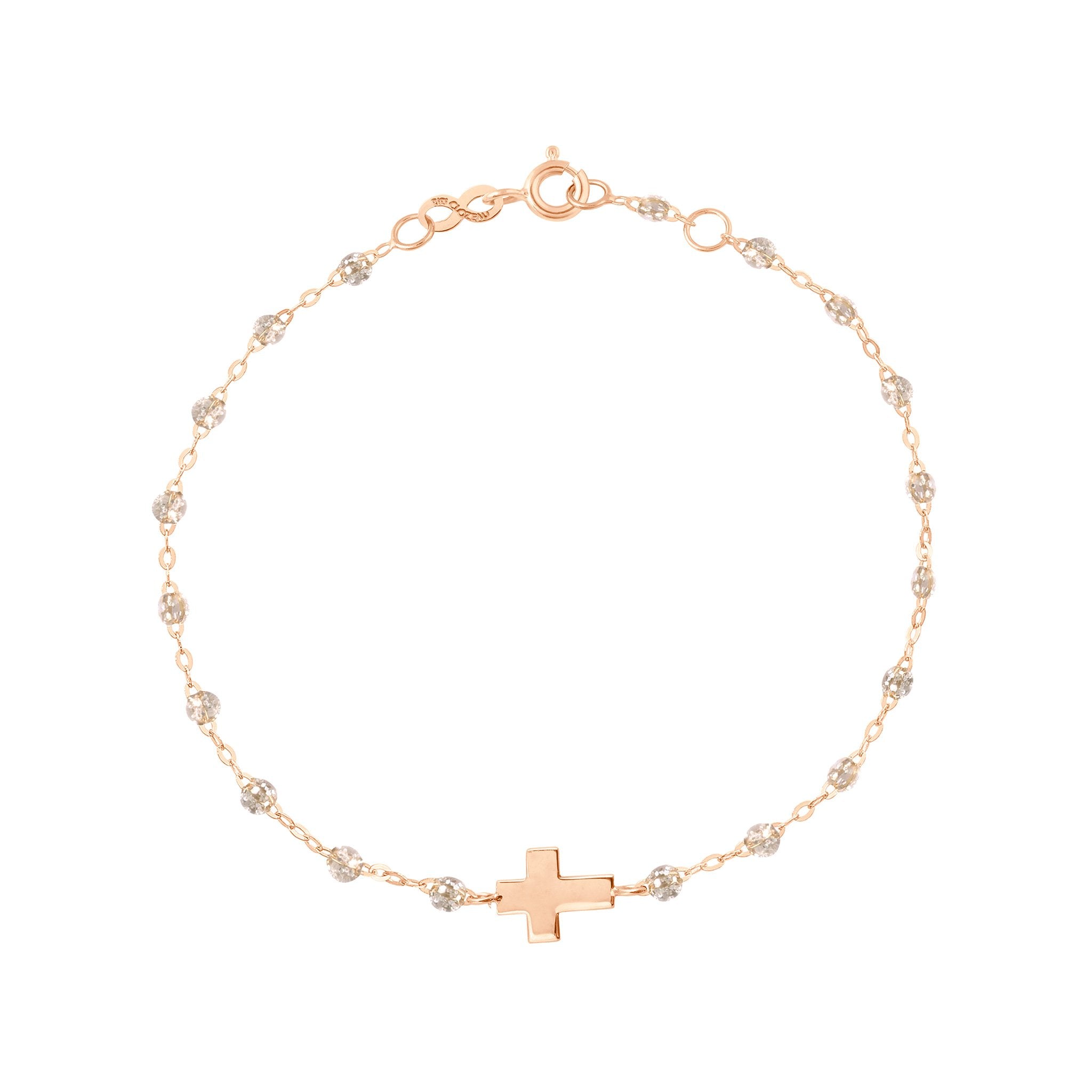 Bracelet sparkle Croix, or rose, 17cm madone Référence :  b3co001r4917xx -1