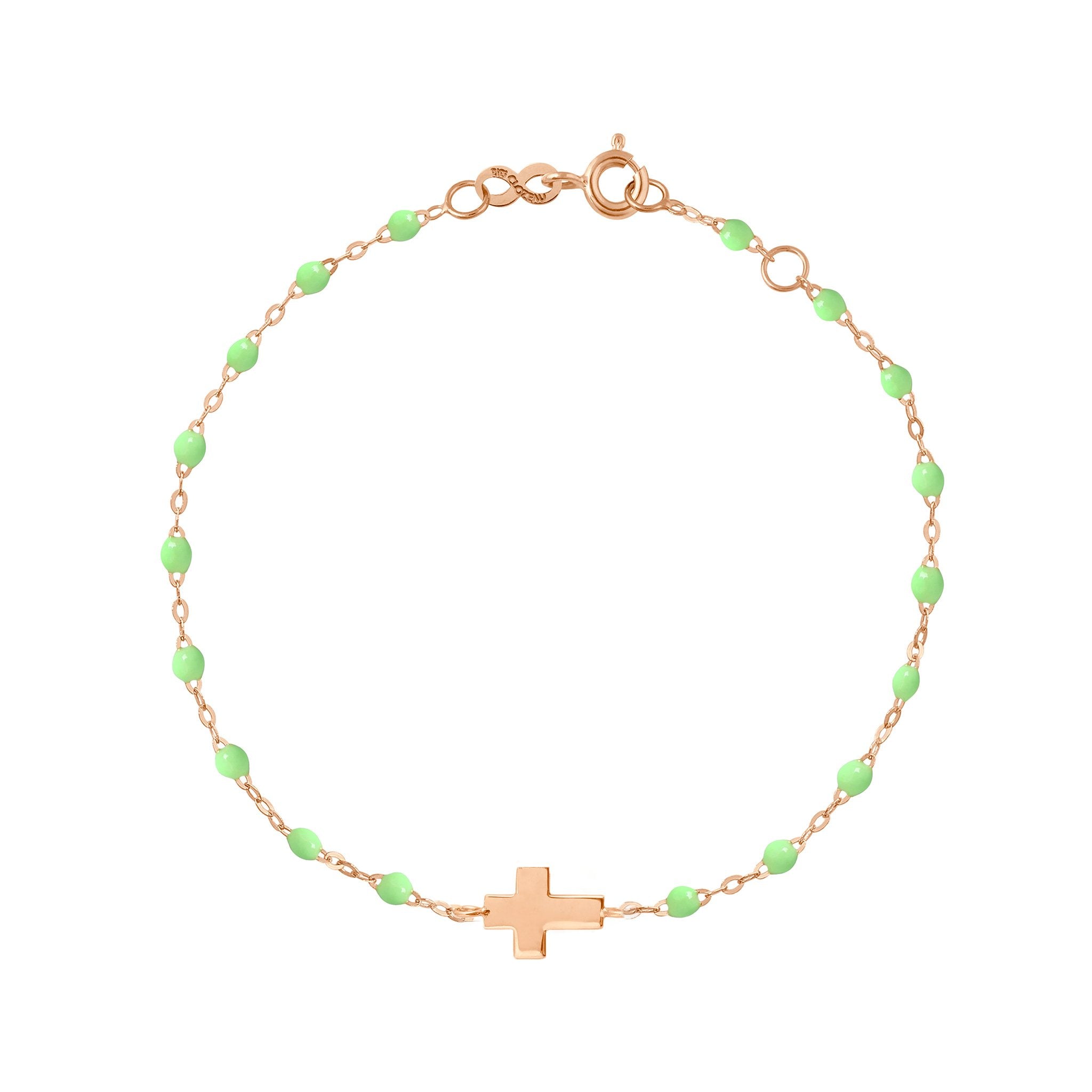 Bracelet anis Croix, or rose, 17cm madone Référence :  b3co001r5417xx -1