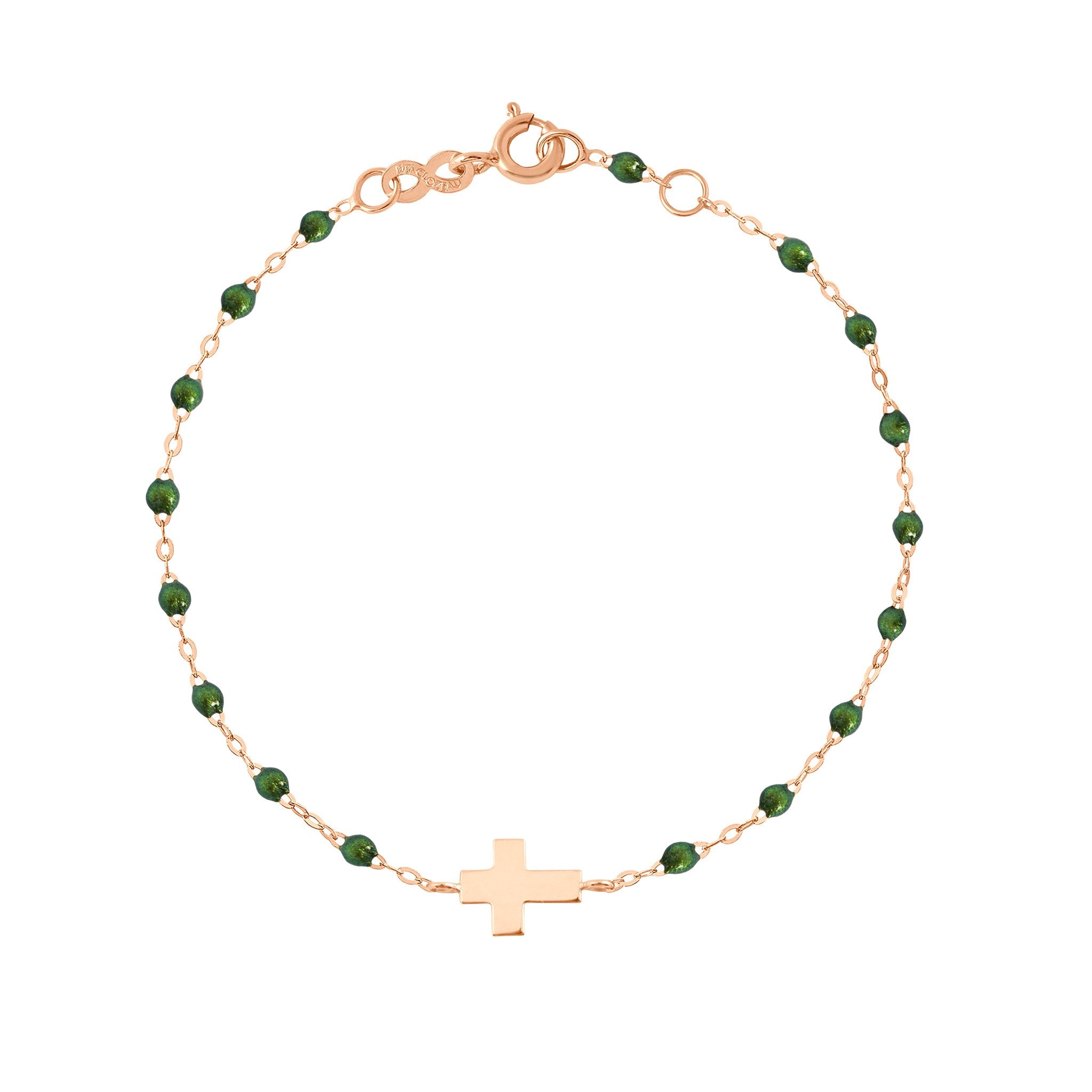 Bracelet scarabée Croix, or rose, 17cm madone Référence :  b3co001r5617xx -1