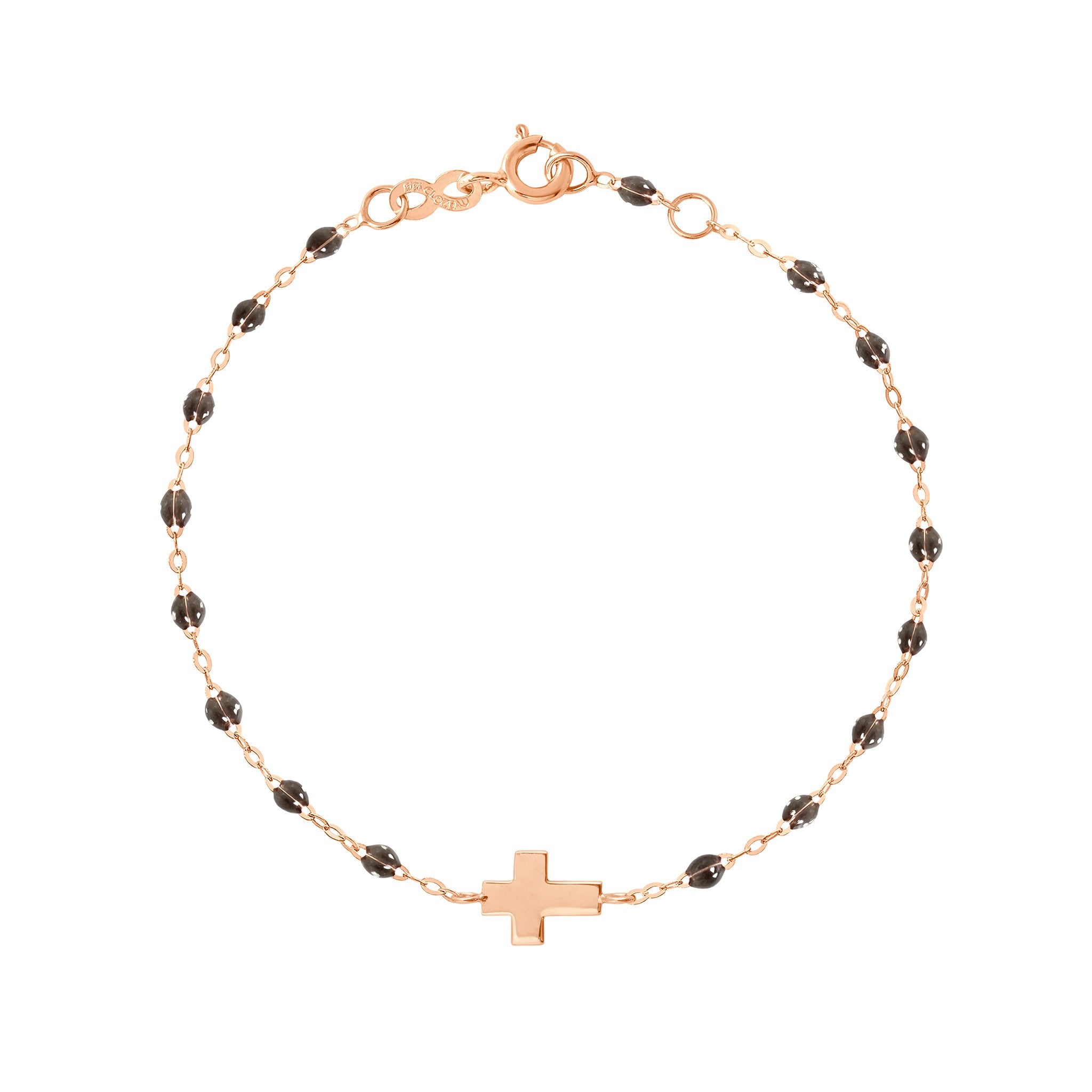 Bracelet quartz Croix, or rose, 17cm madone Référence :  b3co001r5717xx -1