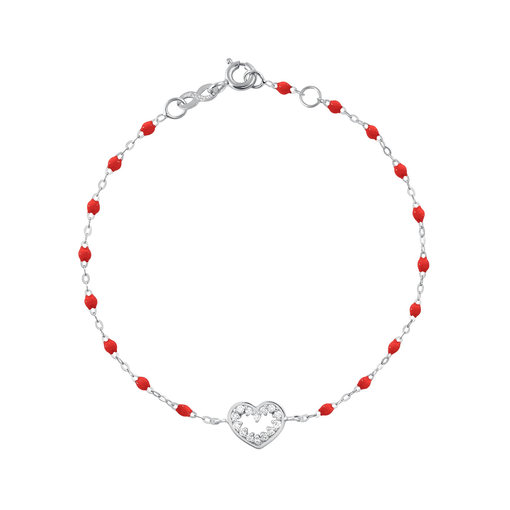 Bracelet coquelicot Cœur Suprême, diamants, or blanc, 17 cm pirate Référence :  b3cs001g3117di -1