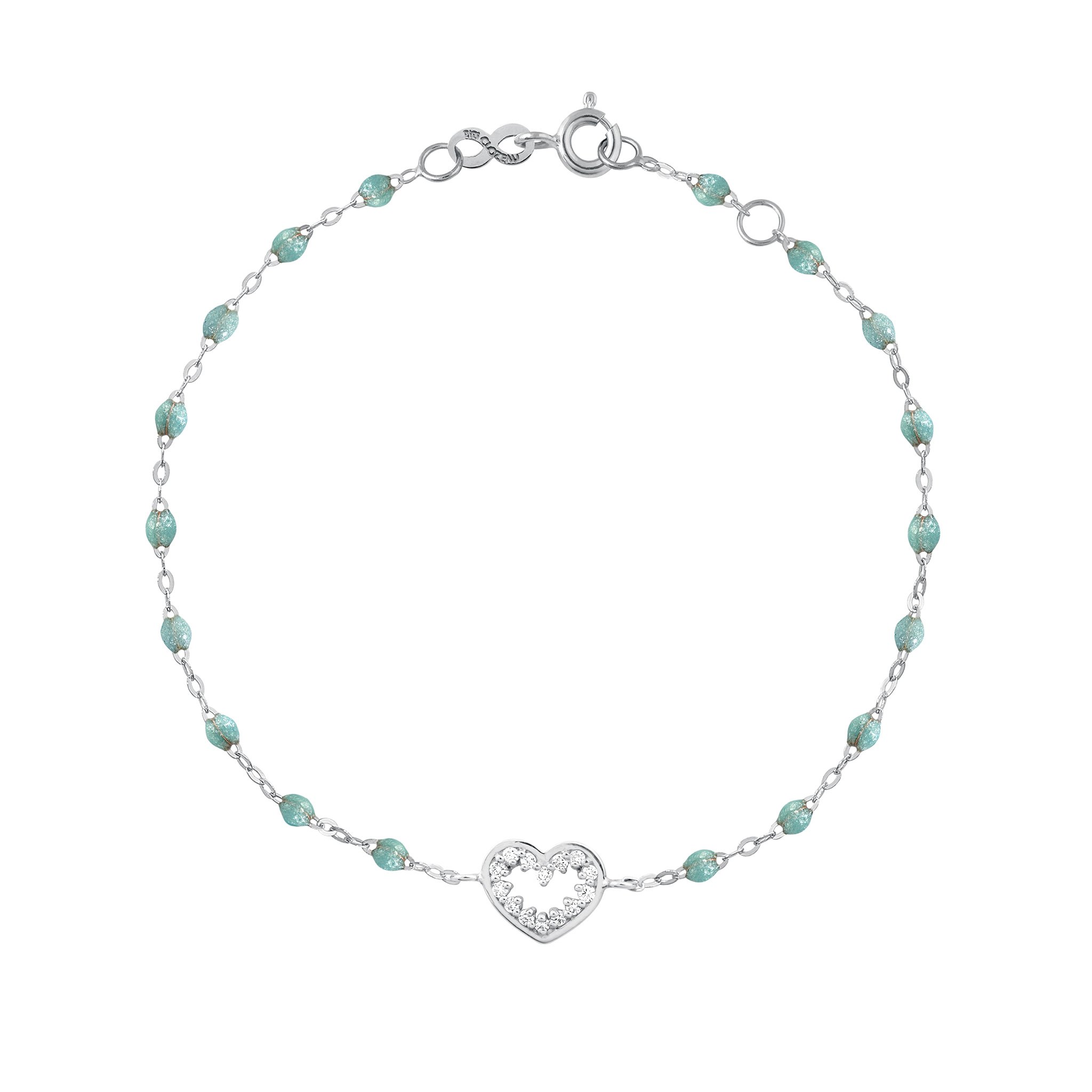 Bracelet glacier Cœur Suprême, diamants, or blanc, 17 cm  Référence :  b3cs001g5517di -1