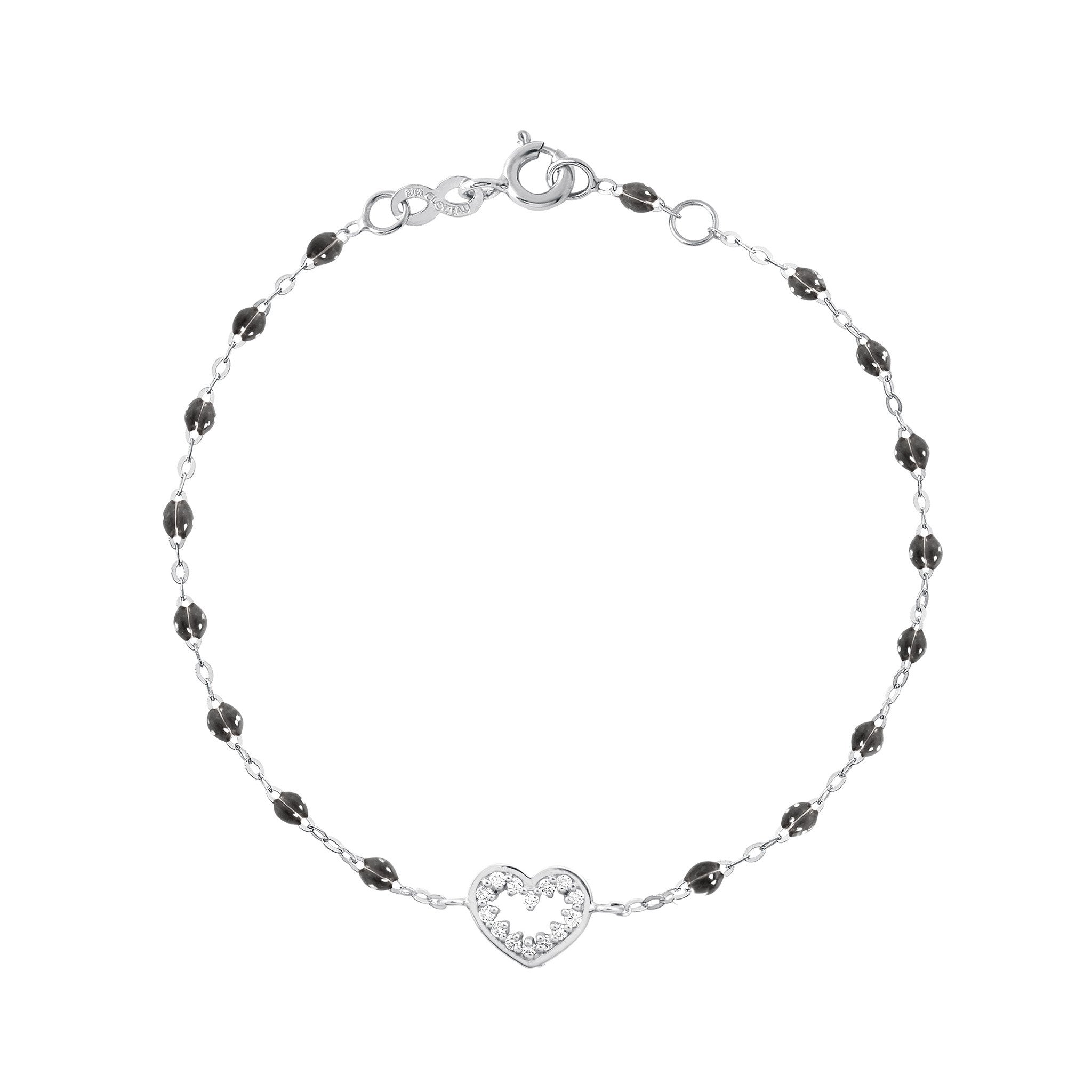 Bracelet quartz Cœur Suprême, diamants, or blanc, 17 cm pirate Référence :  b3cs001g5717di -1