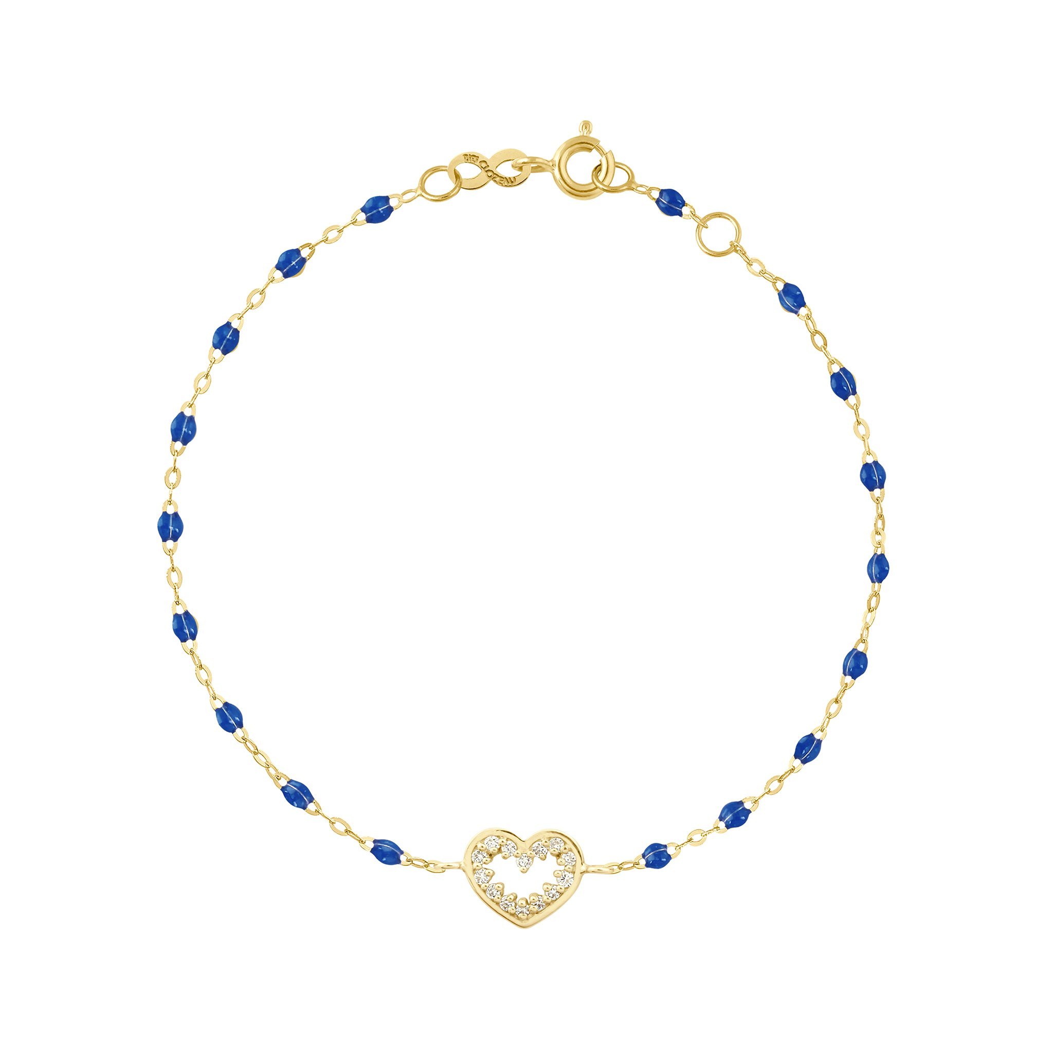 Bracelet prusse Cœur Suprême, diamants, or jaune, 17 cm  Référence :  b3cs001j0717di -1