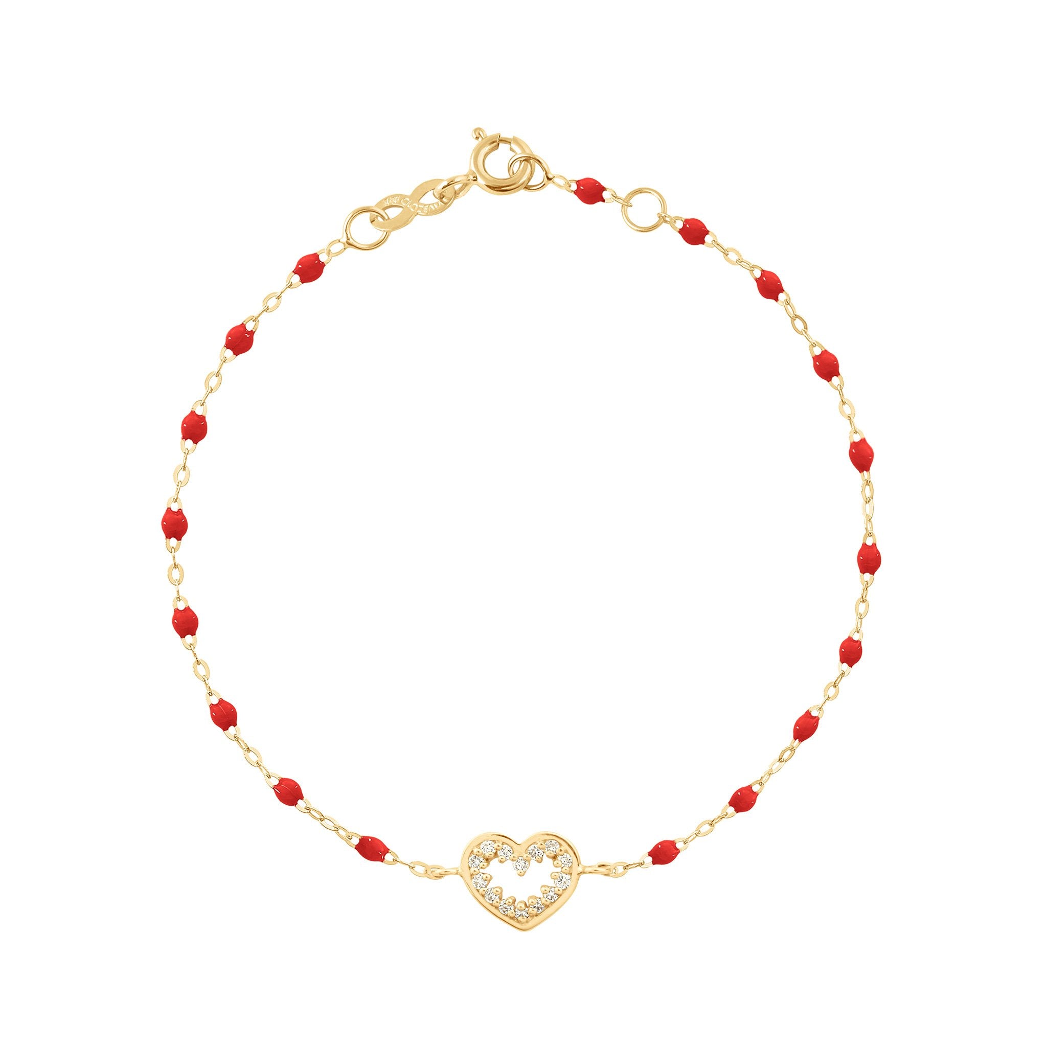 Bracelet coquelicot Cœur Suprême, diamants, or jaune, 17 cm pirate Référence :  b3cs001j3117di -1