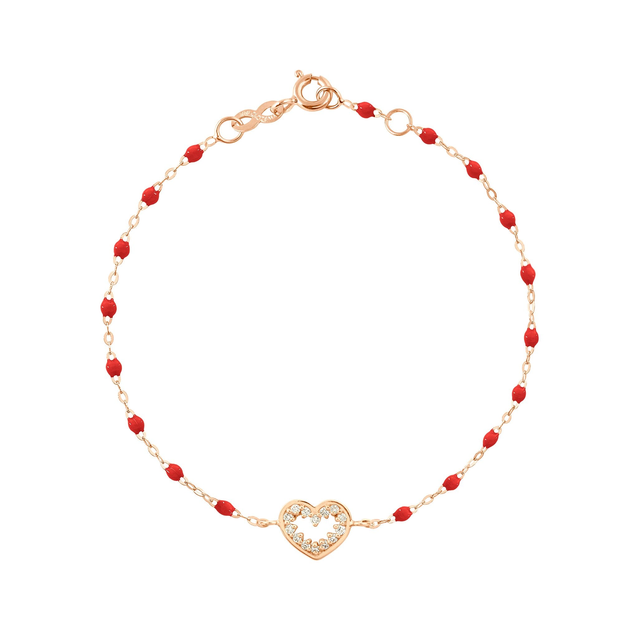 Bracelet coquelicot Cœur Suprême, diamants, or rose, 17 cm pirate Référence :  b3cs001r3117di -1