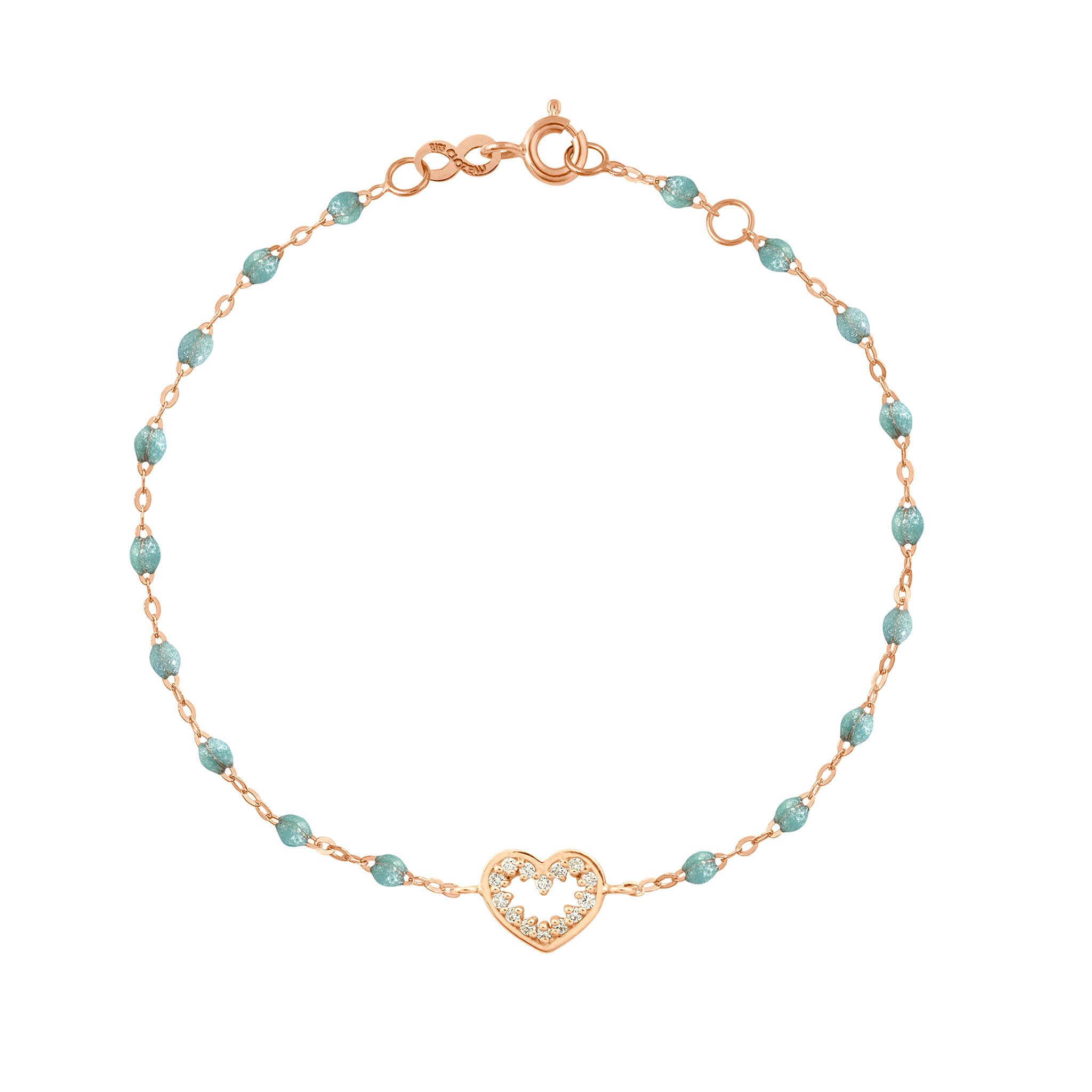 Bracelet glacier Cœur Suprême, diamants, or rose, 17 cm  Référence :  b3cs001r5517di -1