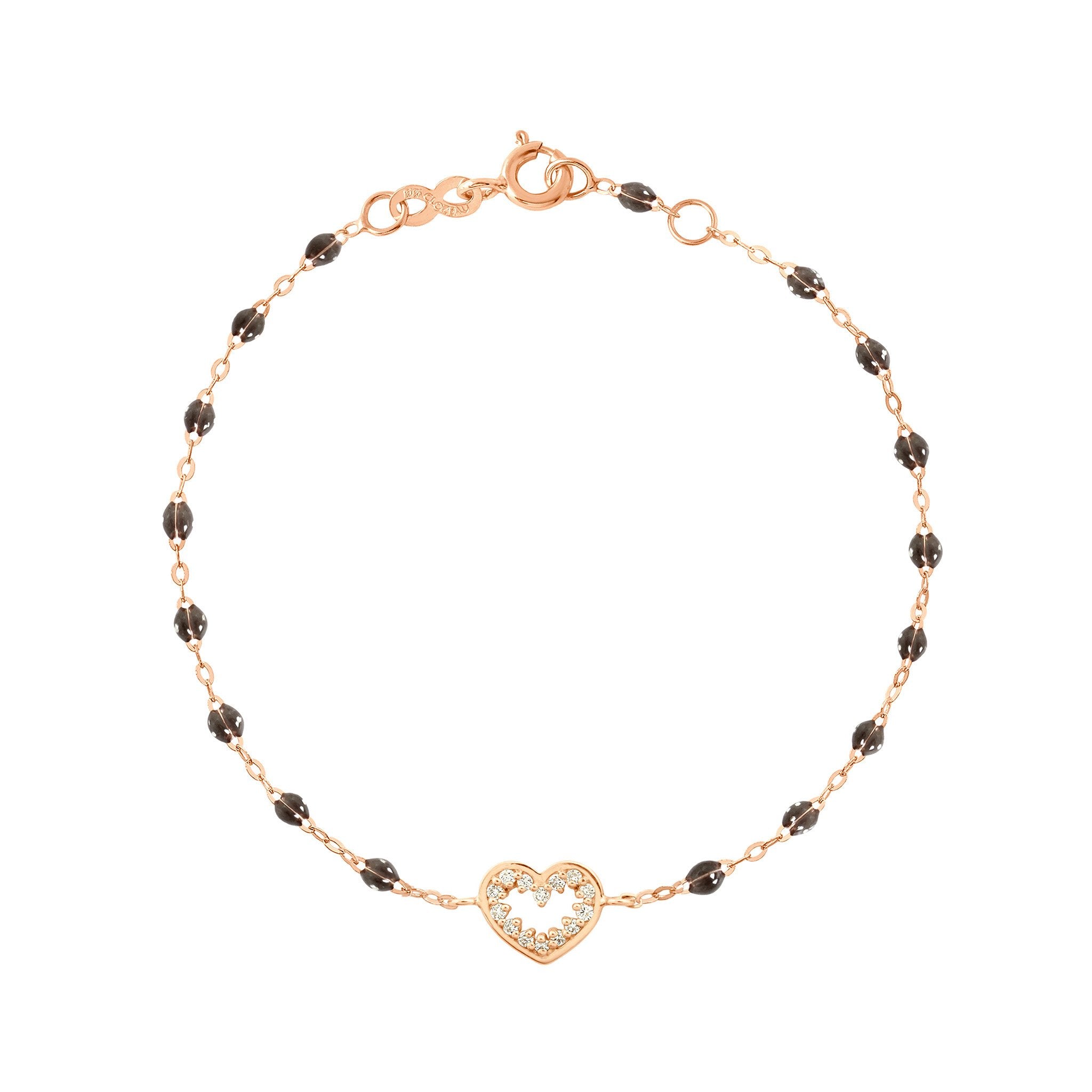 Bracelet quartz Cœur Suprême, diamants, or rose, 17 cm pirate Référence :  b3cs001r5717di -1
