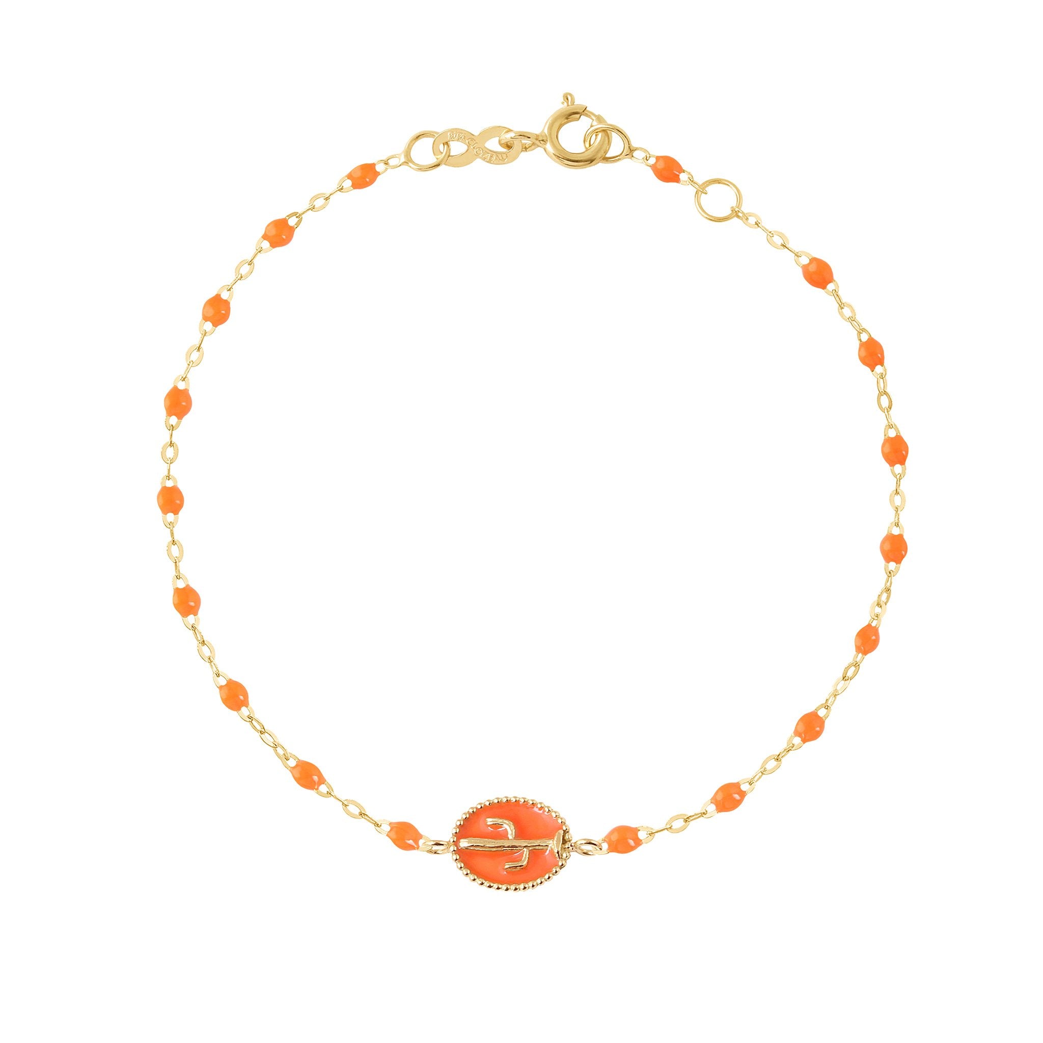 Bracelet Cactus résine orange fluo, or jaune voyage Référence :  b3ct001j1317xx -1