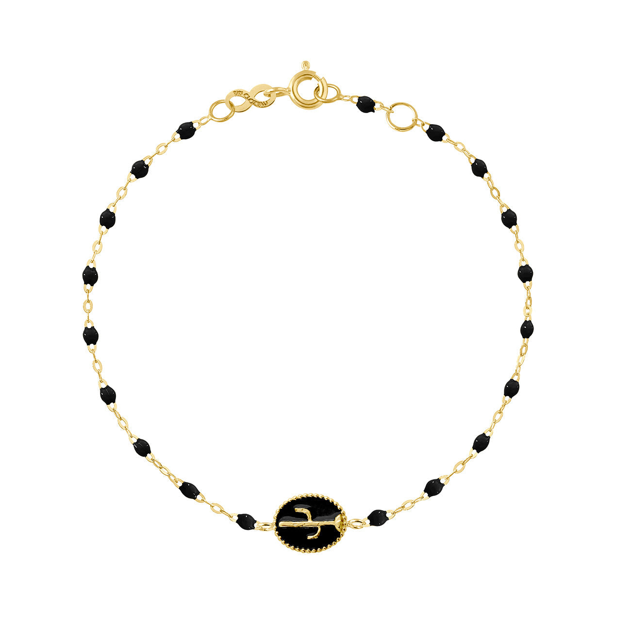 Bracelet Cactus résine noir, or jaune voyage Référence :  b3ct001j2017xx -1