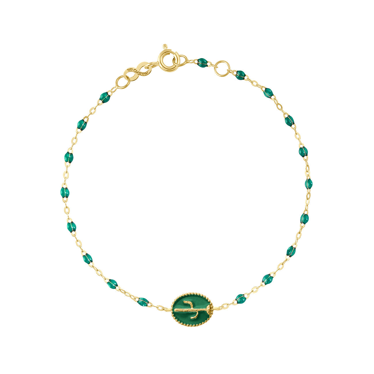 Bracelet Cactus résine émeraude, or jaune voyage Référence :  b3ct001j3517xx -1