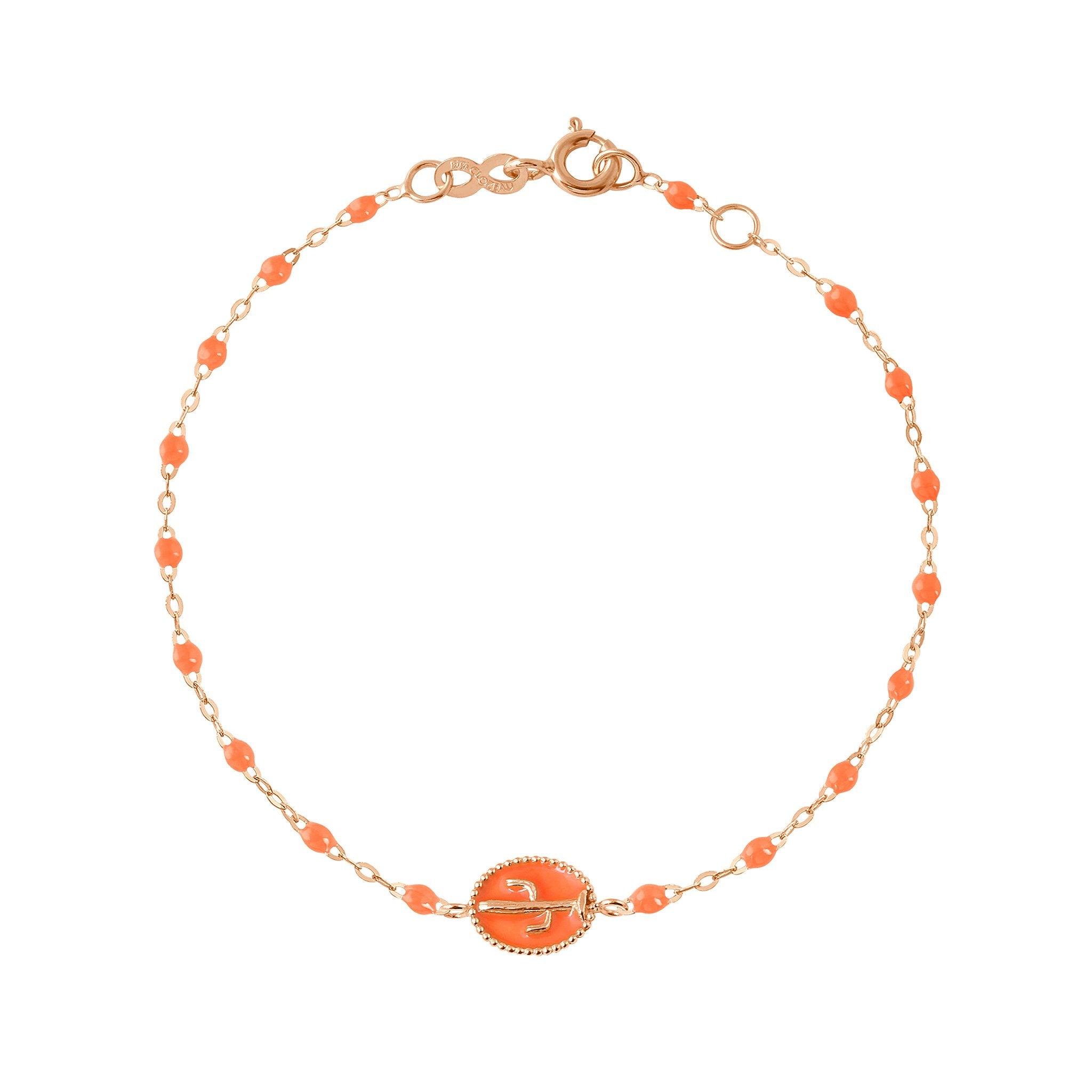 Bracelet Cactus résine orange fluo, or rose voyage Référence :  b3ct001r1317xx -1