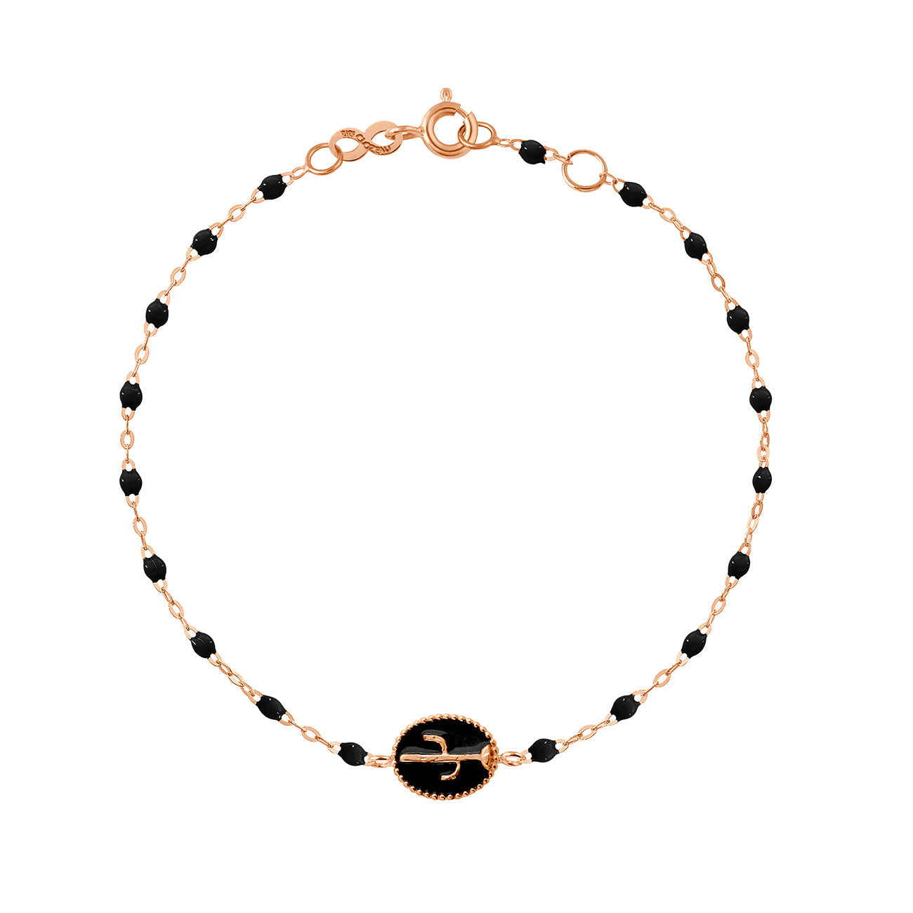 Bracelet Cactus résine noir, or rose voyage Référence :  b3ct001r2017xx -1