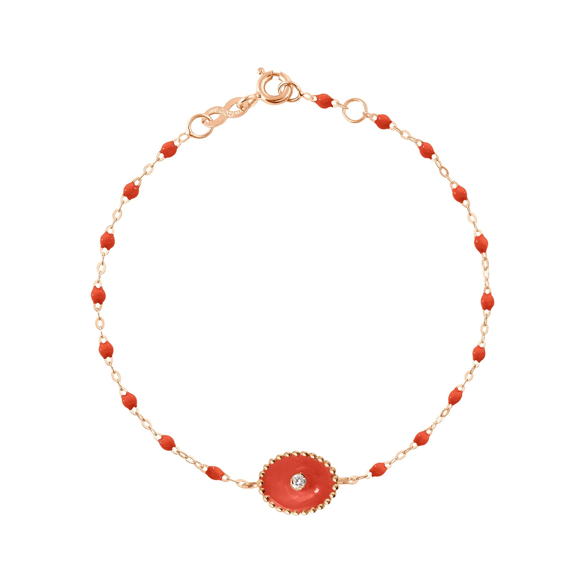 Bracelet corail Etoile du Nord diamant, or rose, 17 cm pirate Référence :  b3en002r5817di -1