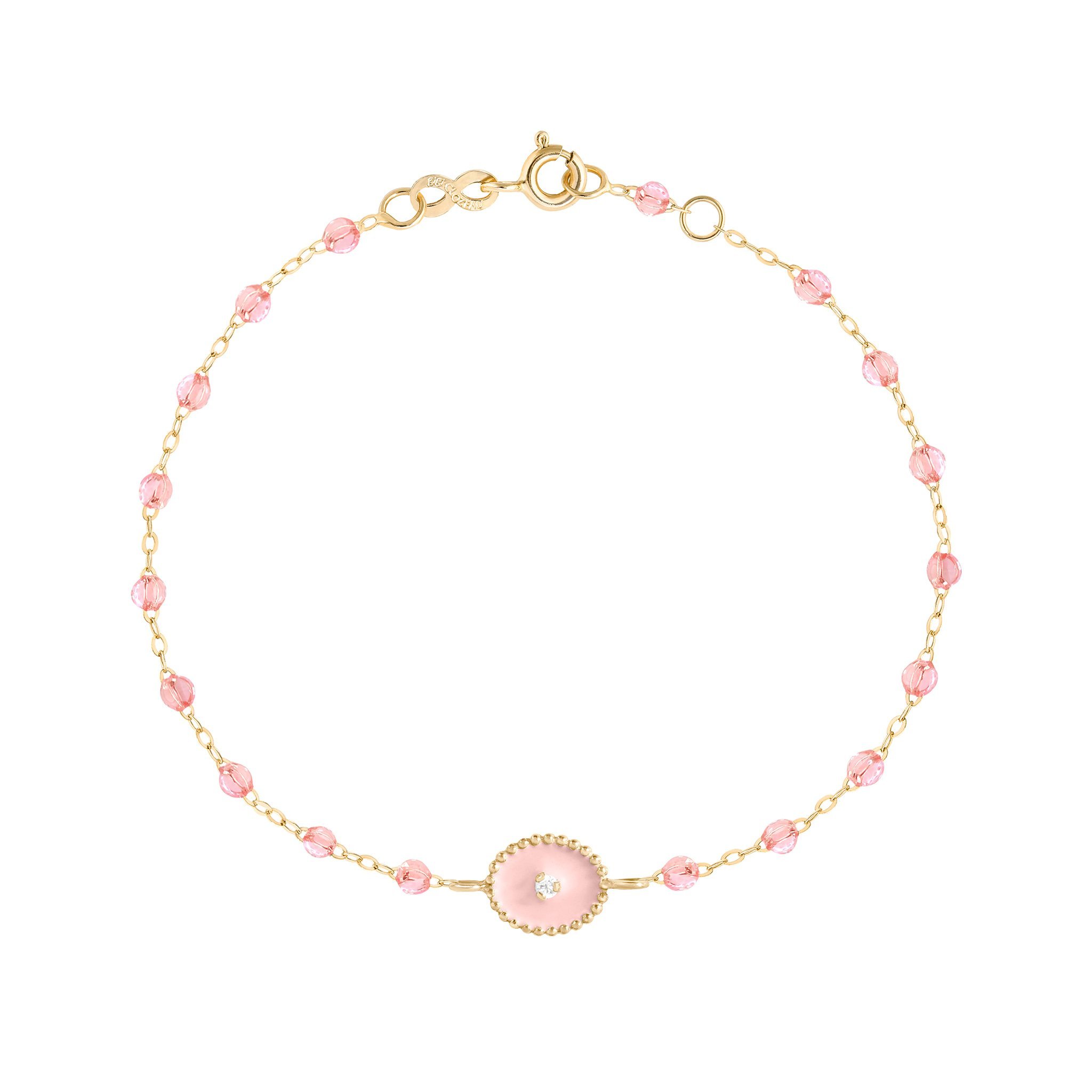 Bracelet rosée Etoile du Nord diamant, or jaune, 17 cm