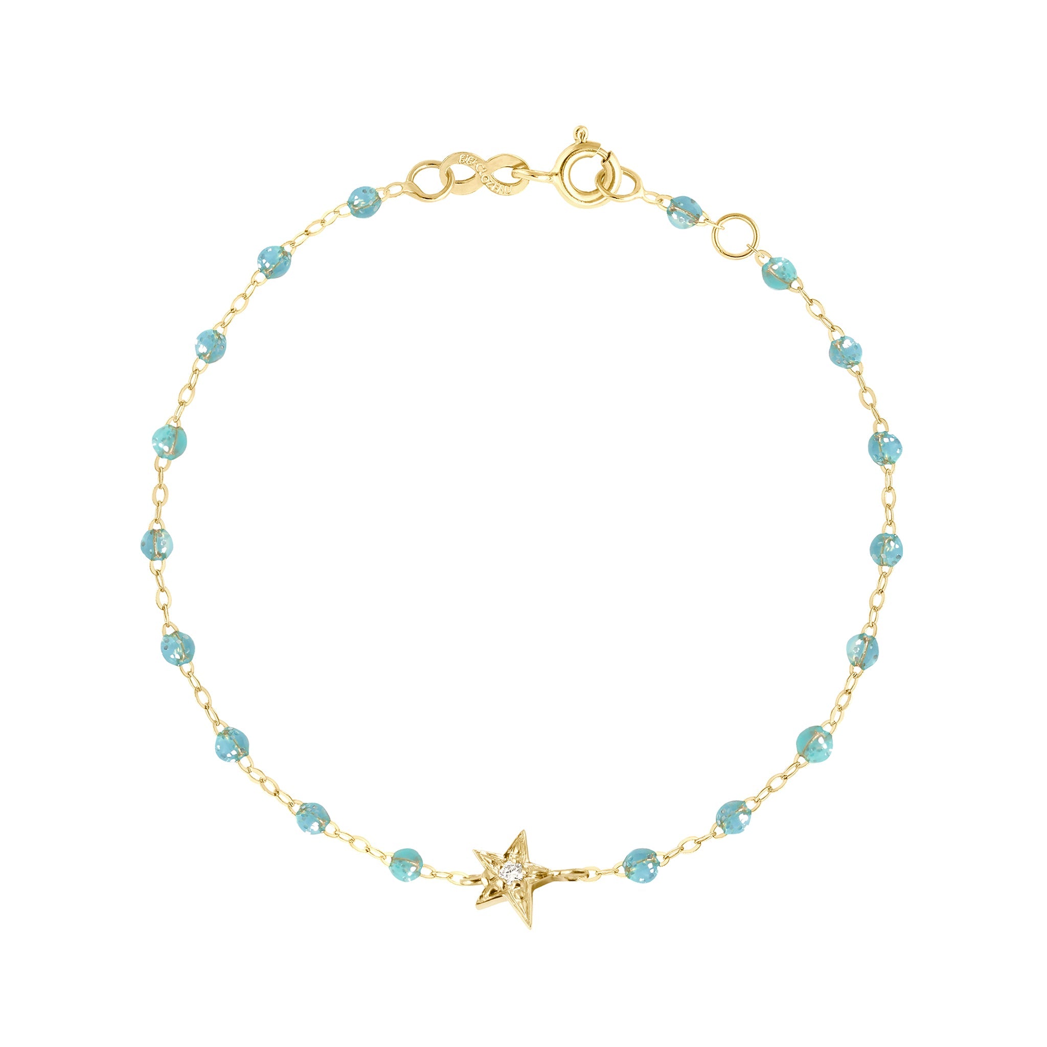 Bracelet aqua Etoile diamant, or jaune, 17 cm pirate Référence :  b3et006j6217di -1