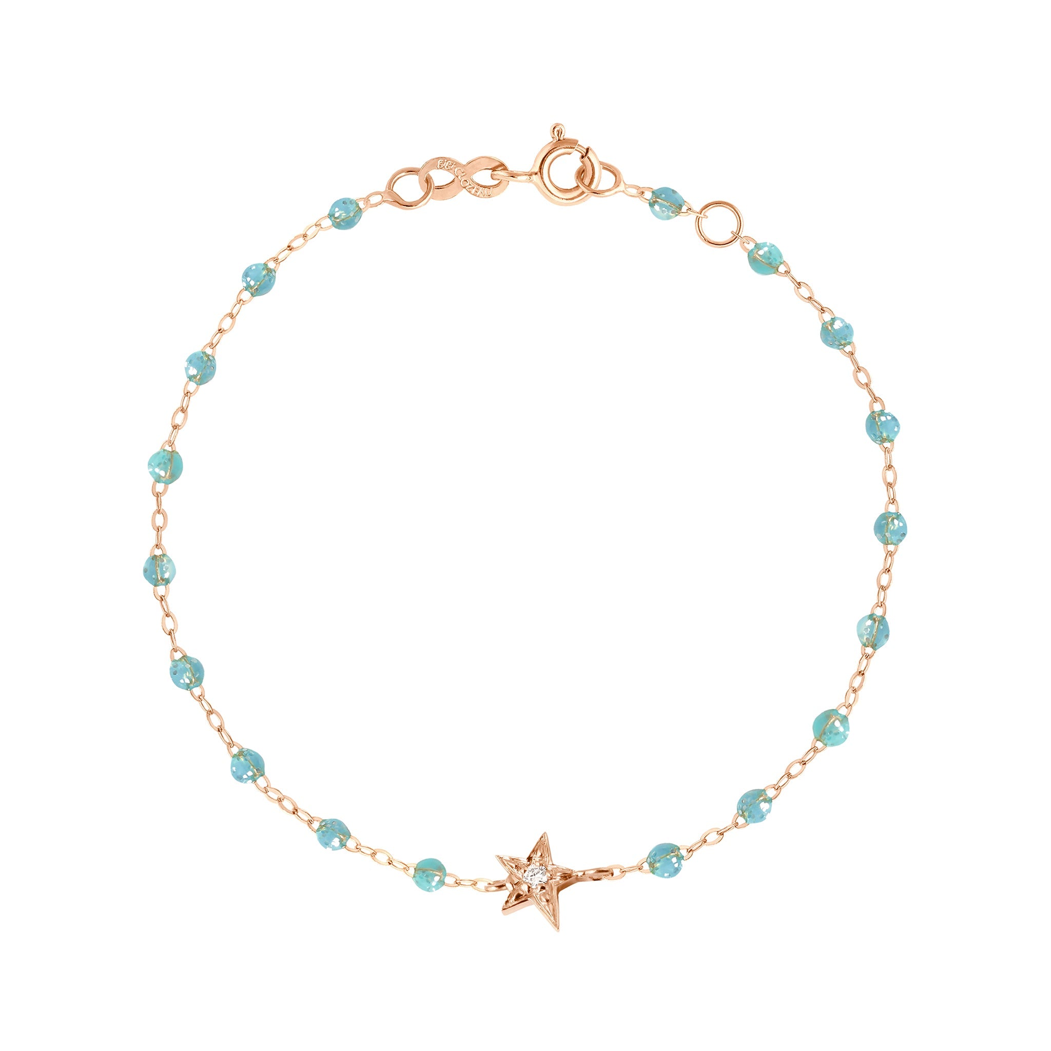 Bracelet aqua Etoile diamant, or rose, 17 cm pirate Référence :  b3et006r6217di -1