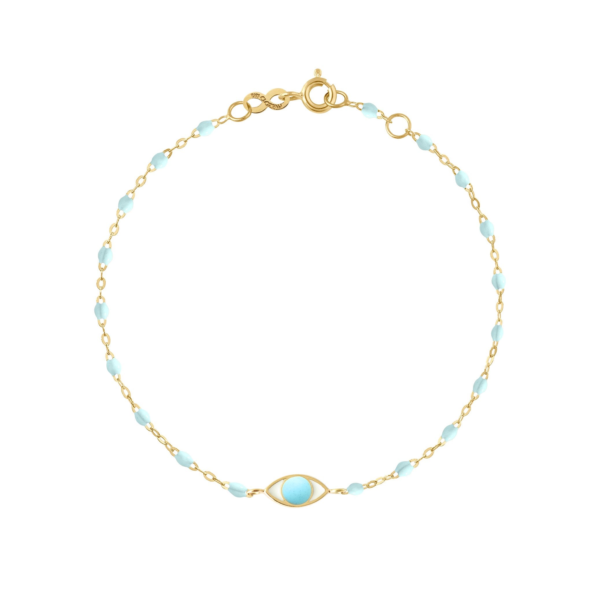 Bracelet Classique Gigi Eye bleu layette, or jaune, 17 cm voyage Référence :  b3ey002j1517xx -1