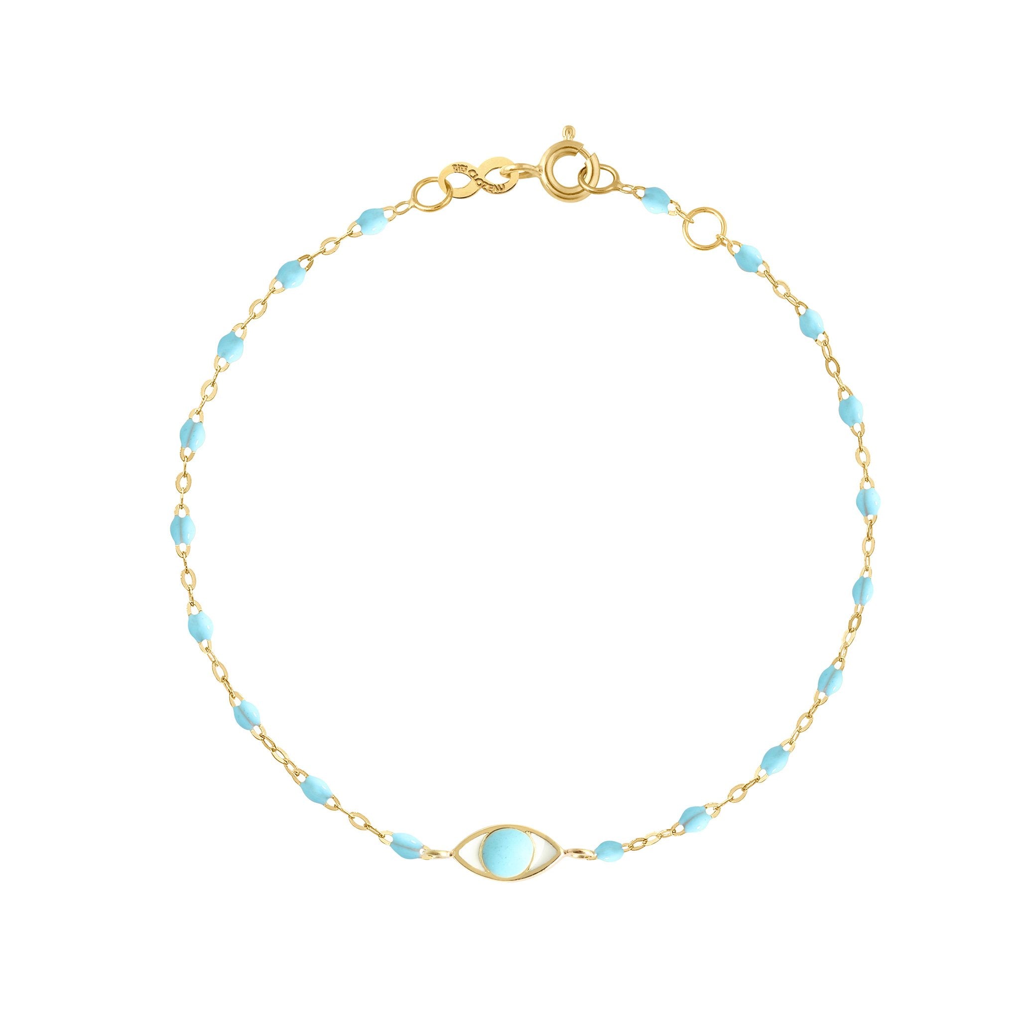 Bracelet Classique Gigi Eye turquoise, or jaune, 17 cm voyage Référence :  b3ey002j3417xx -1