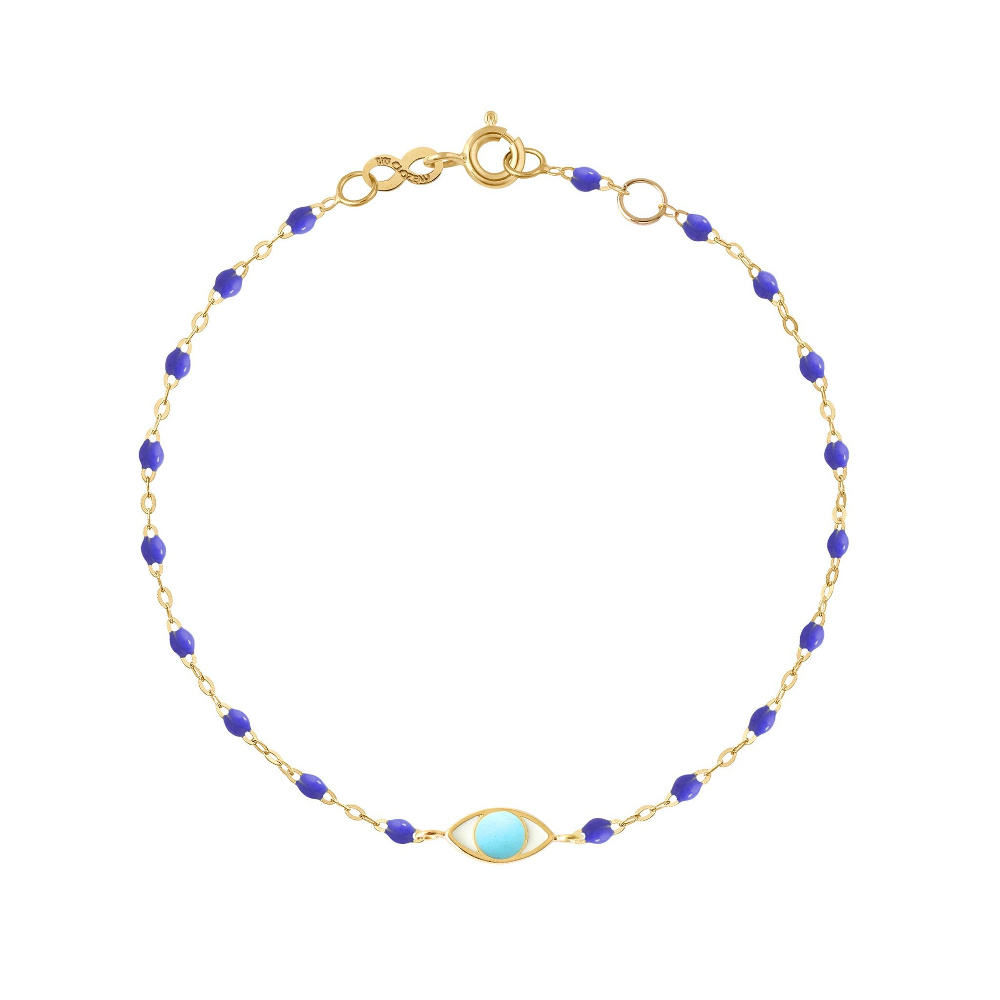 Bracelet Classique Gigi Eye bleuet, or jaune, 17 cm voyage Référence :  b3ey002j4517xx -1