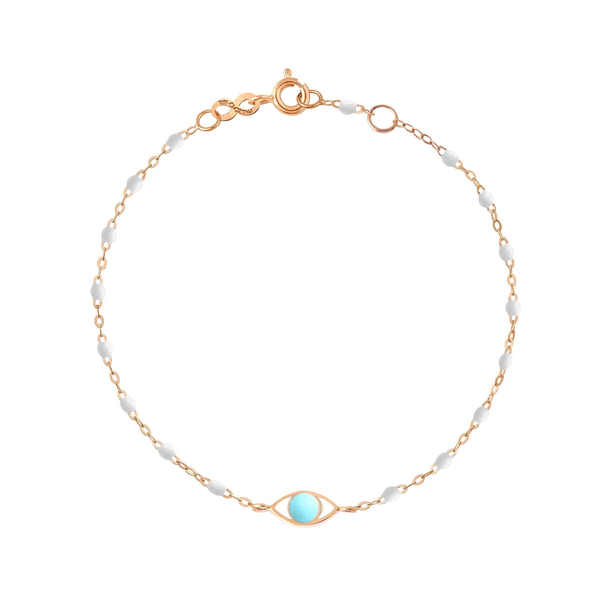 Bracelet Classique Gigi Eye blanc, or rose, 17 cm voyage Référence :  b3ey002r0117xx -1