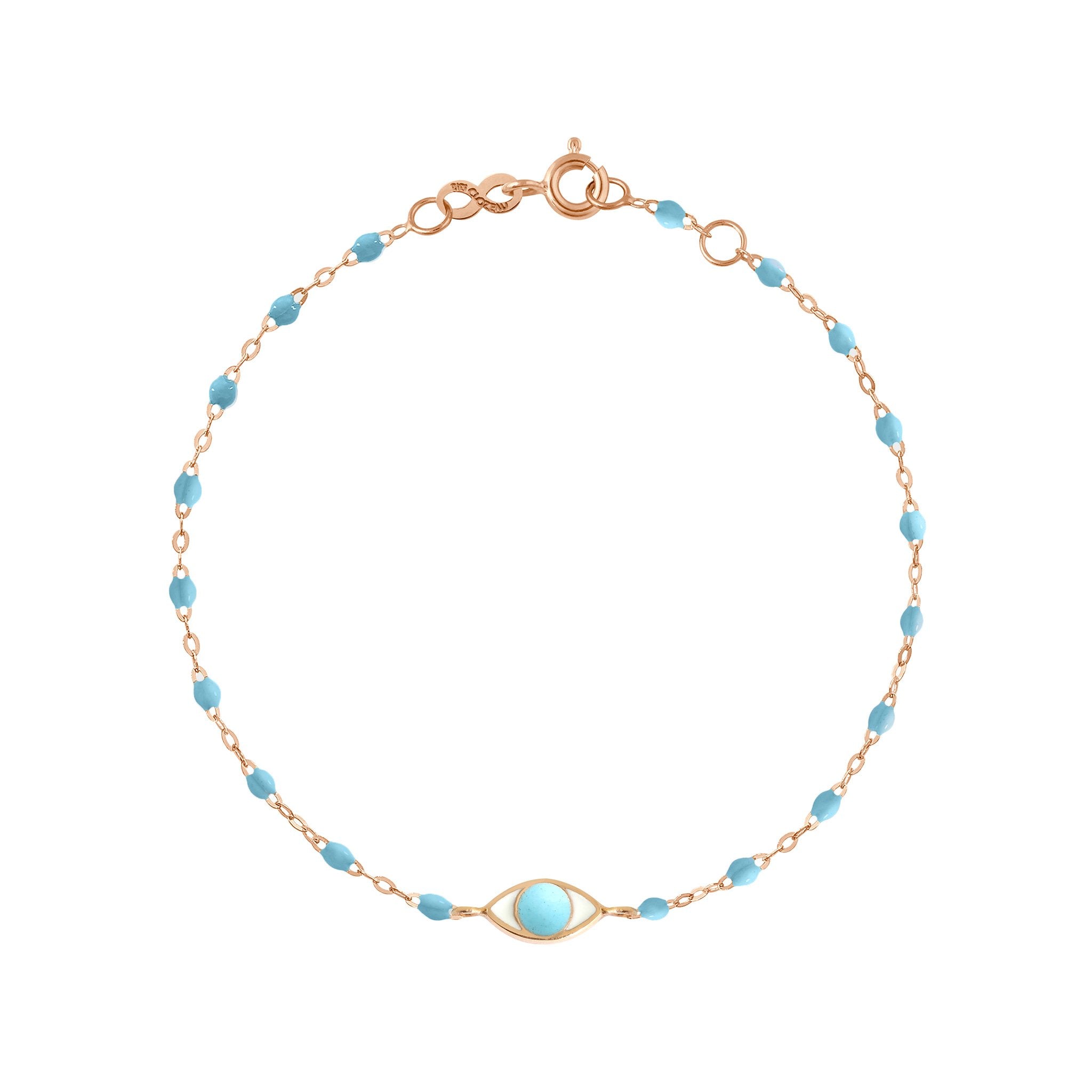 Bracelet Classique Gigi Eye turquoise, or rose, 17 cm voyage Référence :  b3ey002r3417xx -1
