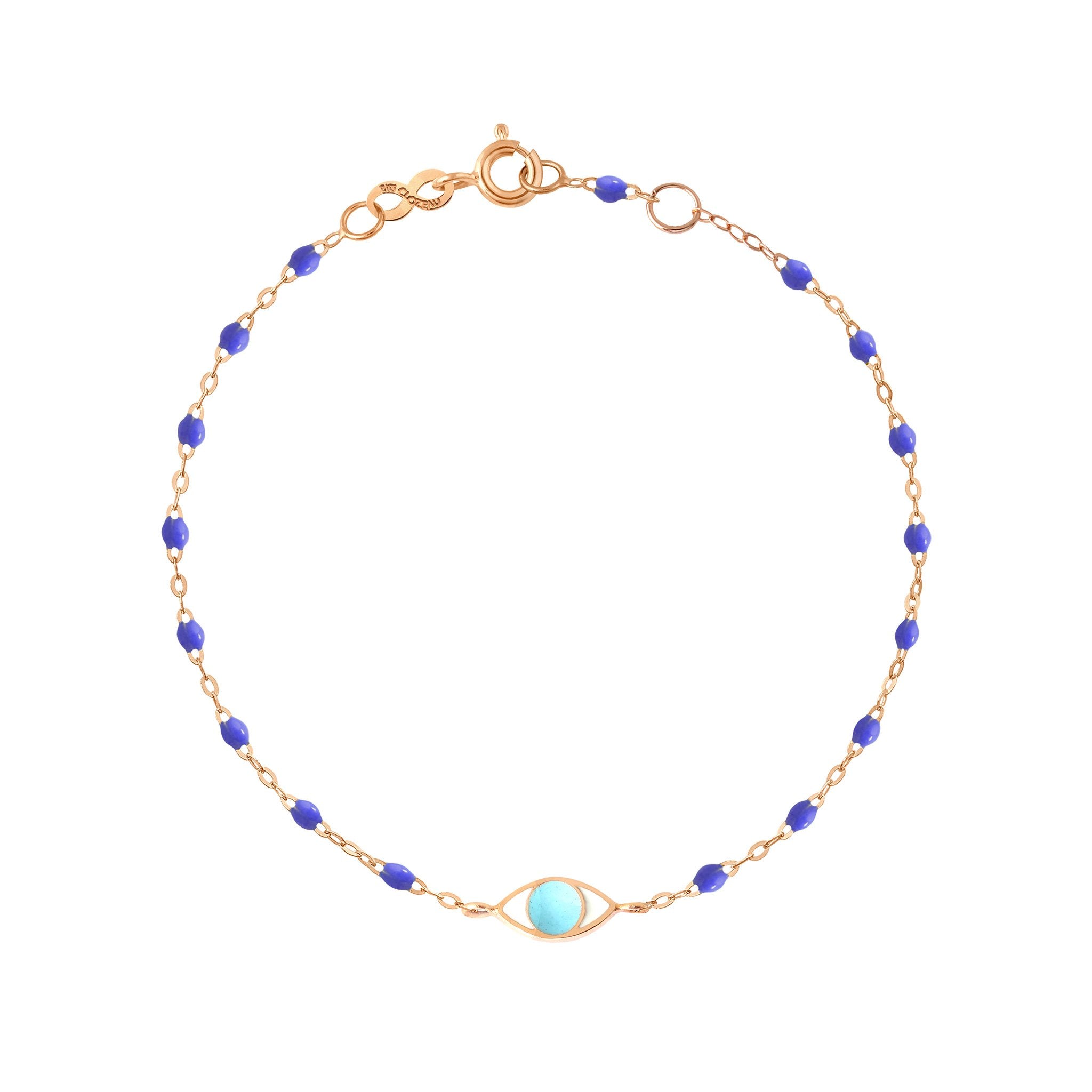 Bracelet Classique Gigi Eye bleuet, or rose, 17 cm voyage Référence :  b3ey002r4517xx -1