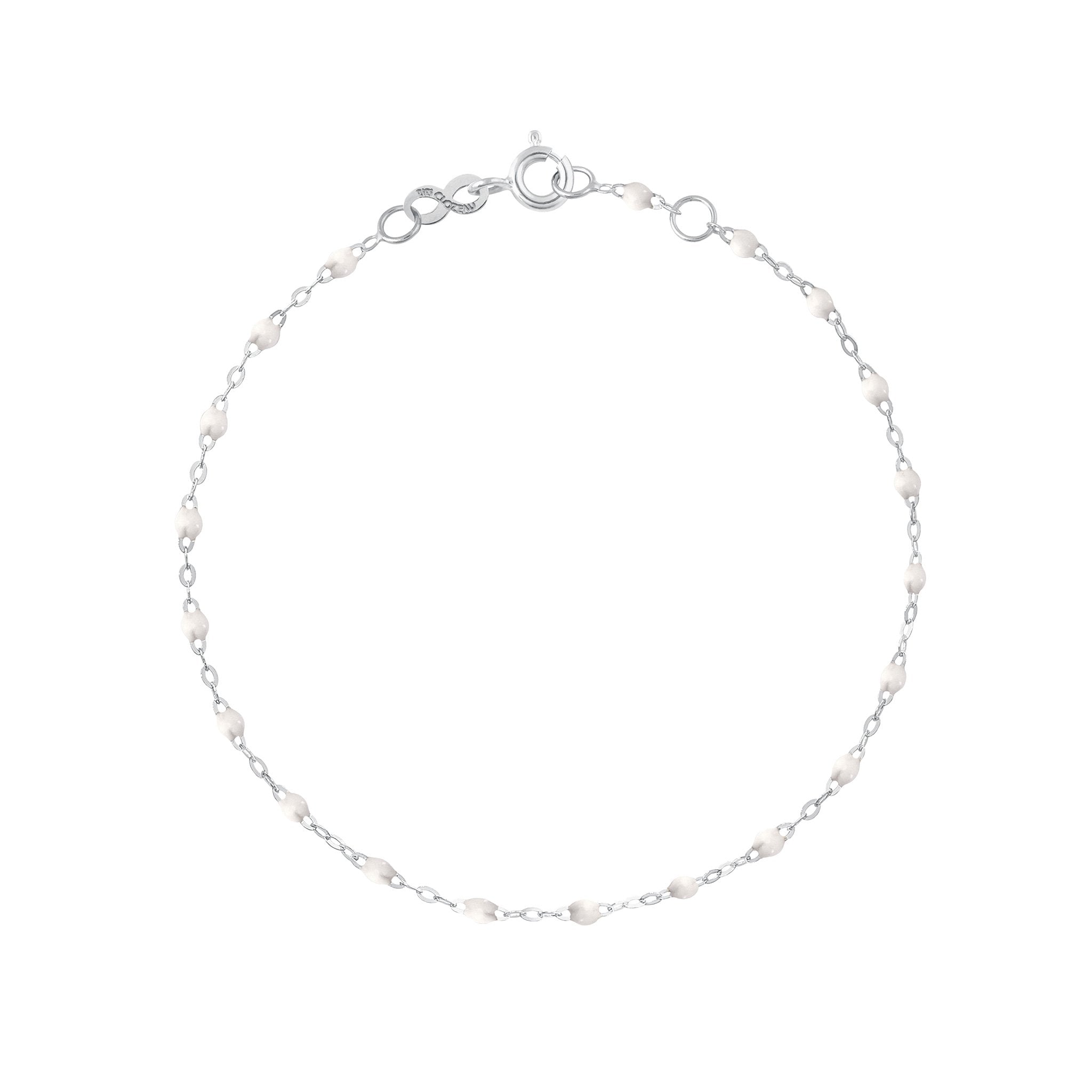 Bracelet blanc Classique Gigi, or blanc, 17 cm