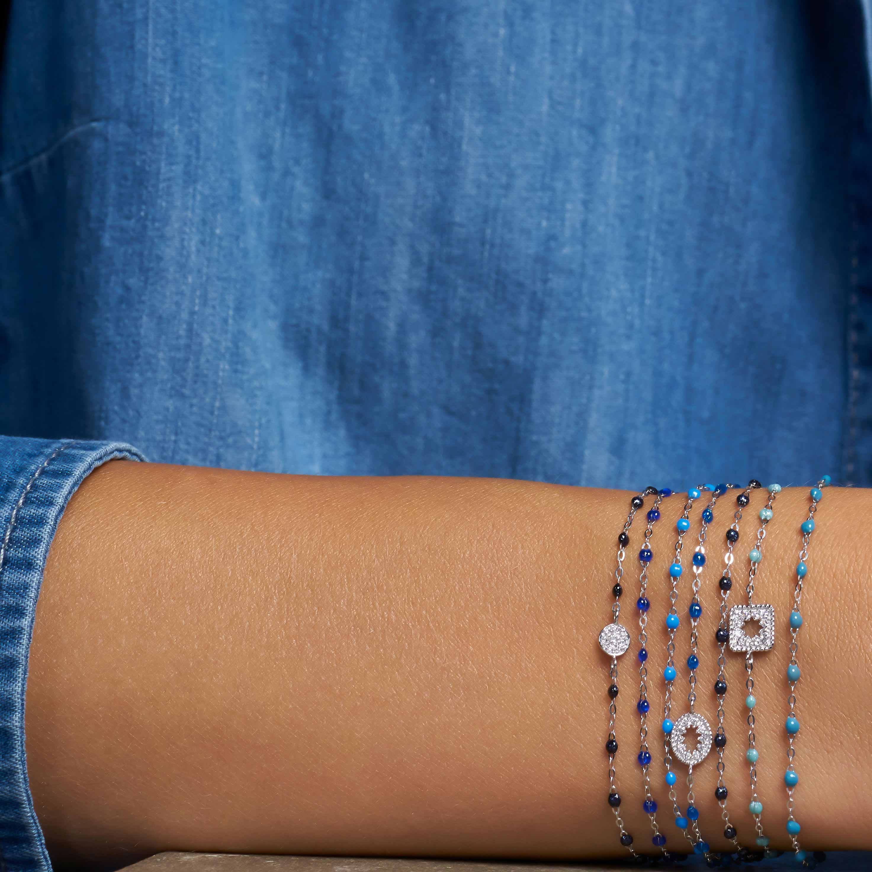 Bracelet bleu fluo Classique Gigi, or blanc, 17 cm classique gigi Référence :  b3gi001g0417xx -3
