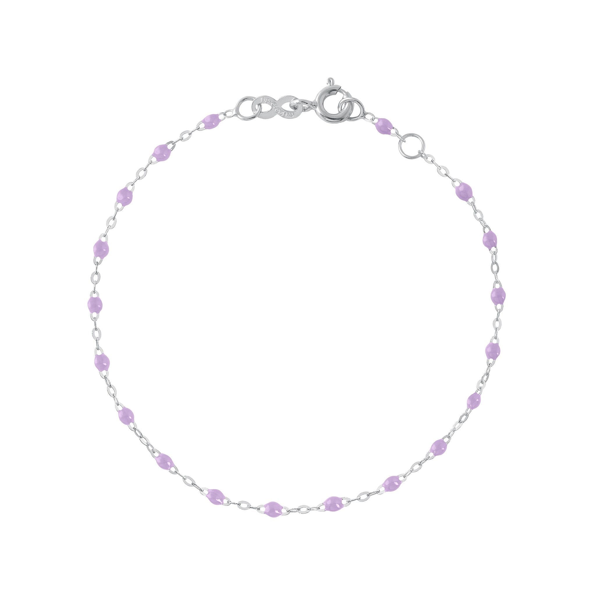 Bracelet parme Classique Gigi, or blanc, 17 cm