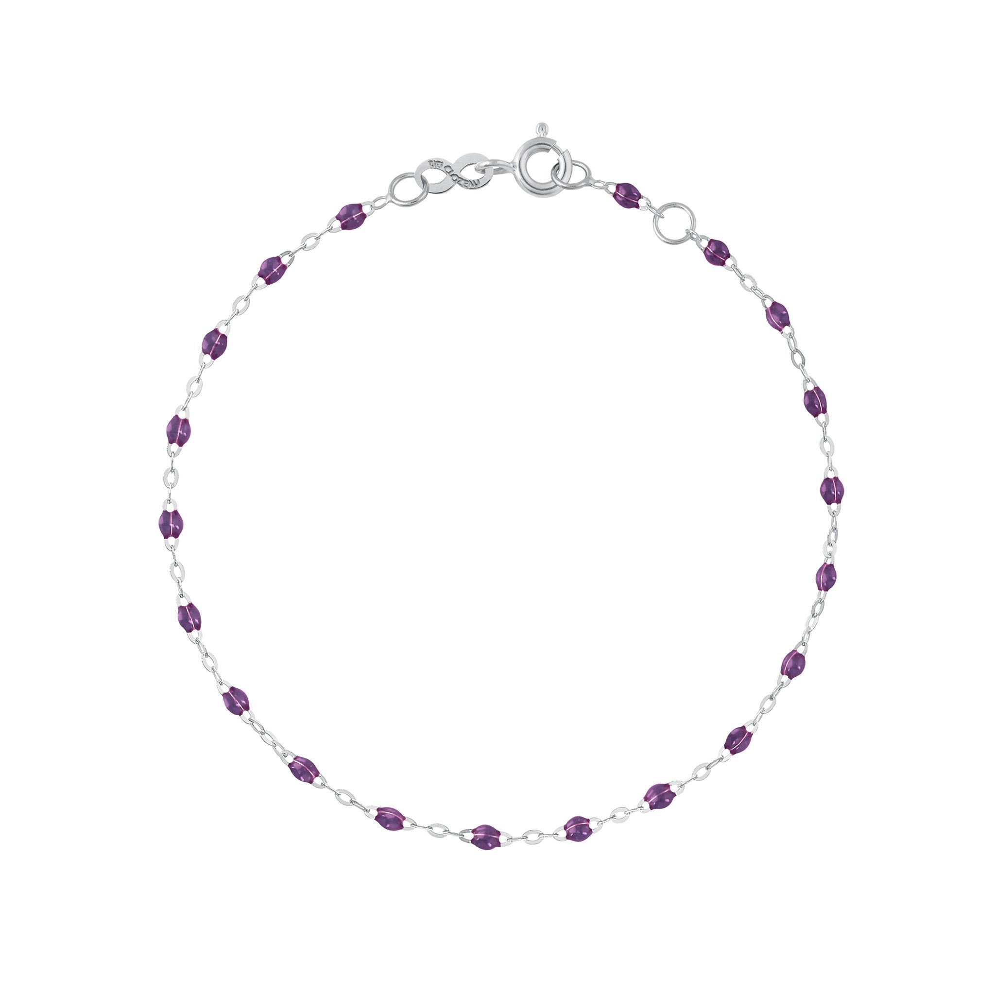 Bracelet violet Classique Gigi, or blanc, 17 cm